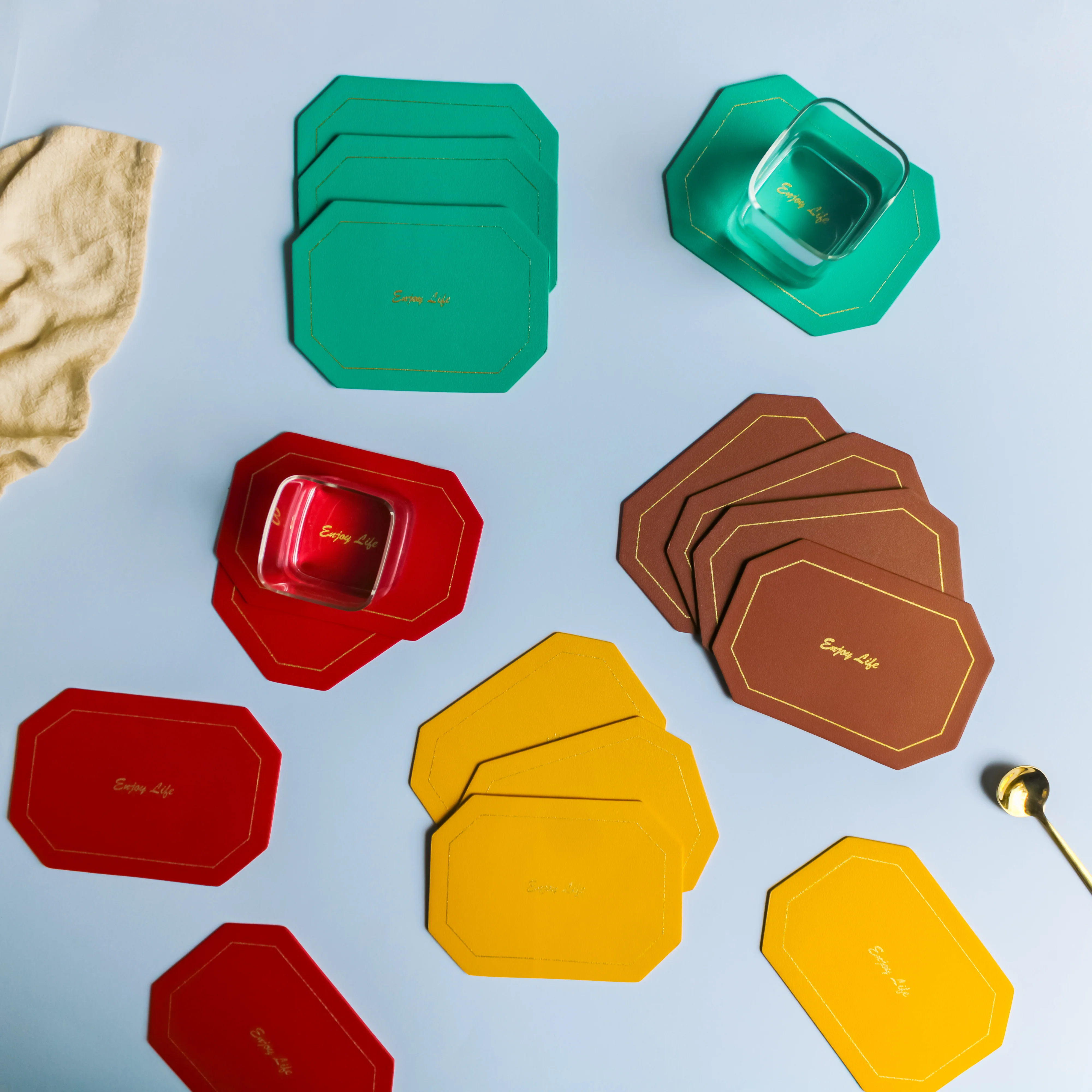 Leather Coaster Set of 4 - Image 8