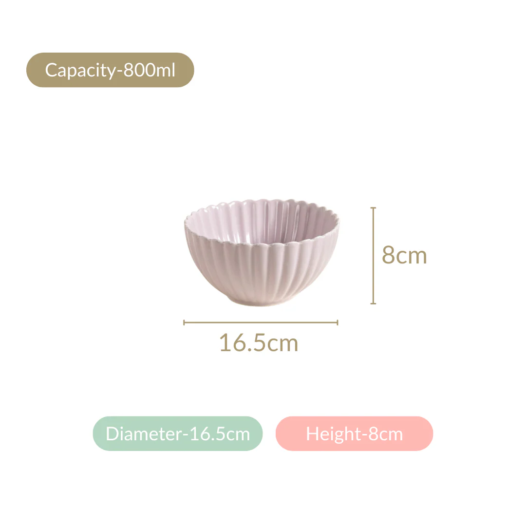 Lilac Scallop Serving Bowls Set Of 2 Small 800ml - Image 6