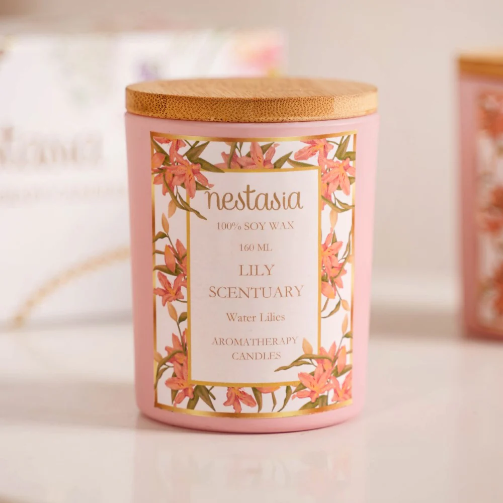 Lily Scented Candle Jar With Lid Set Of 2 - Image 7