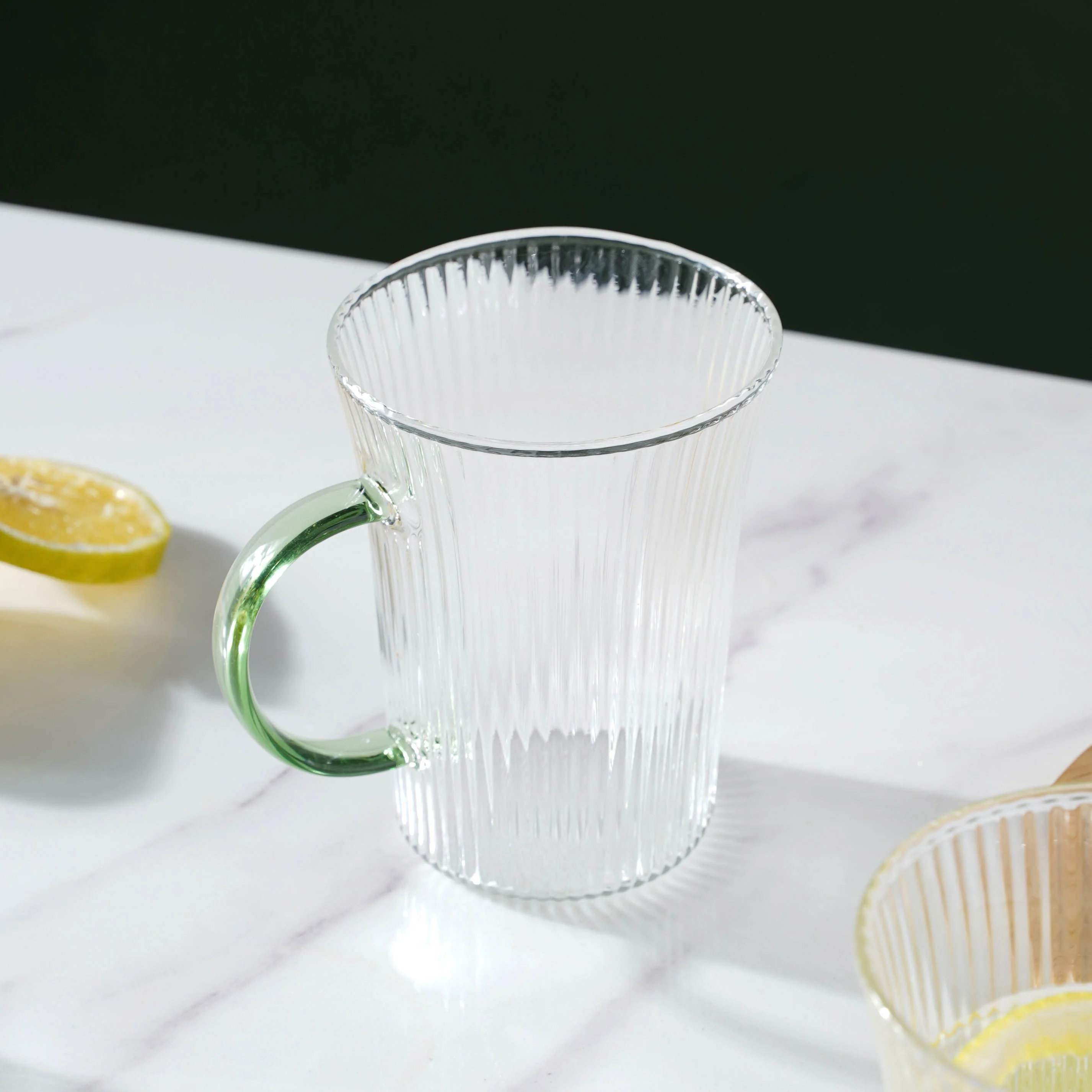 Lined Glass Tea Cup Set Of 2 - Image 11
