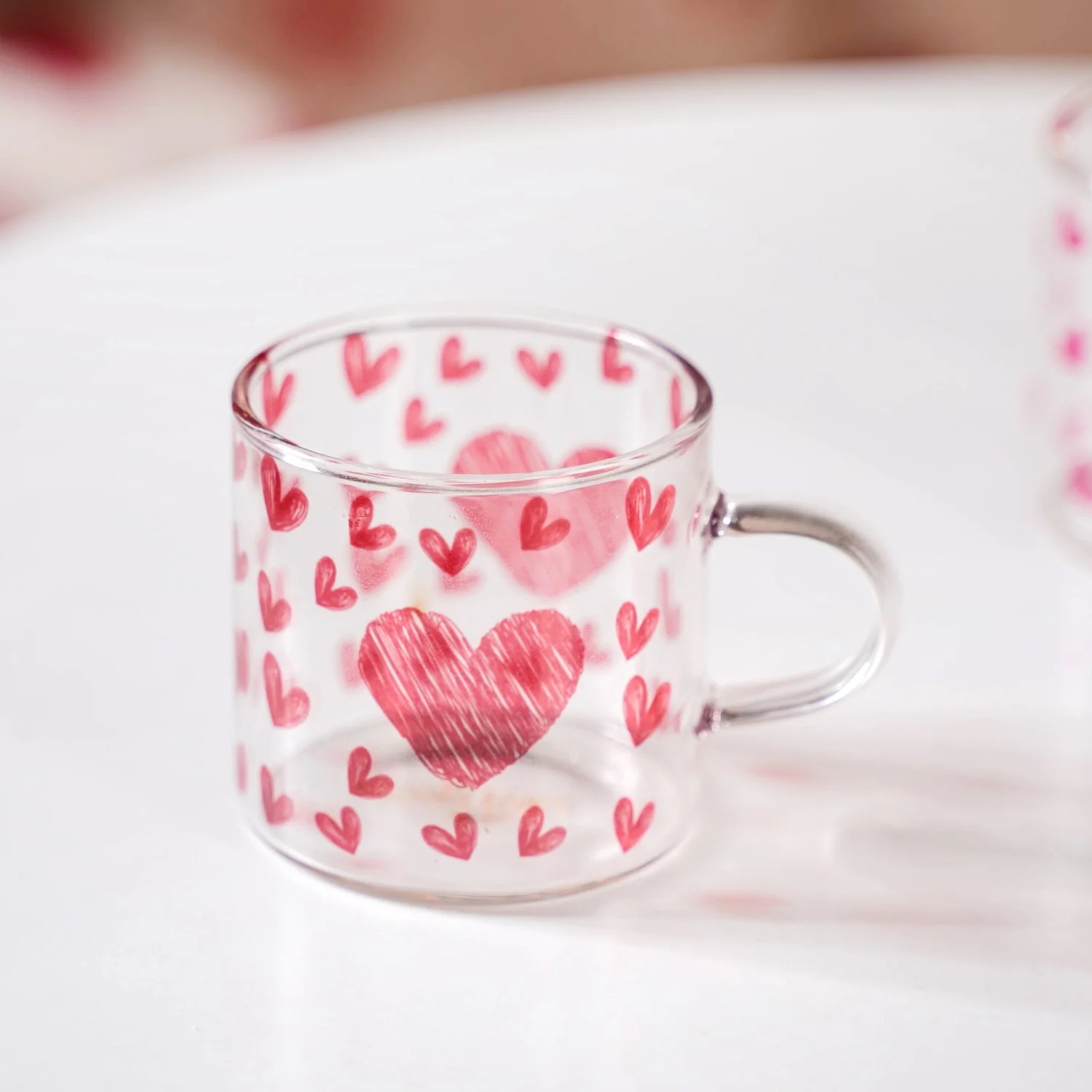 Little Hearts Glass Small Cup Set Of 2 140ml - Image 7