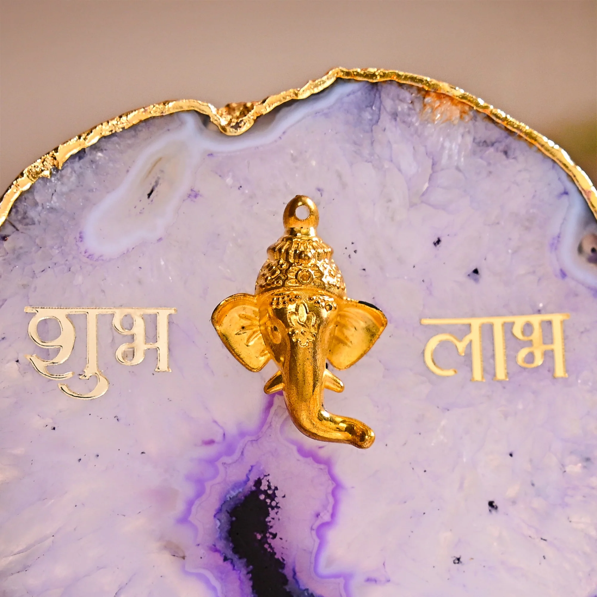 Lord Ganesh Agate Tealight Holder With Marble Base - Image 7