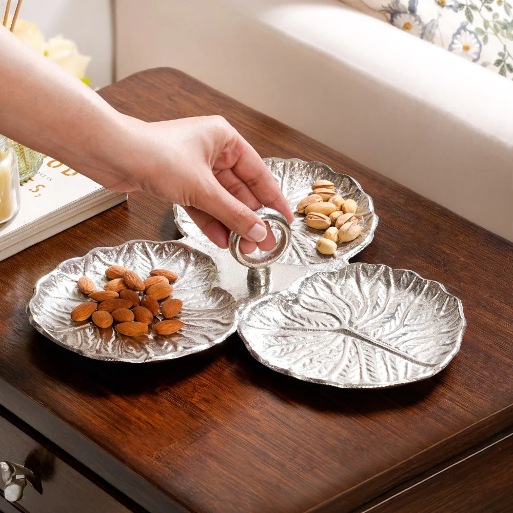 Lotus Leaf Trio Platter Silver - Image 3