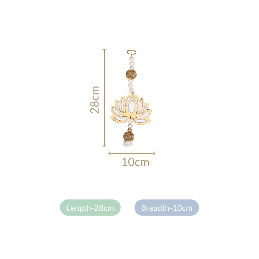 Lotus Wooden Wall Hangings Set Of 8 - Image 4