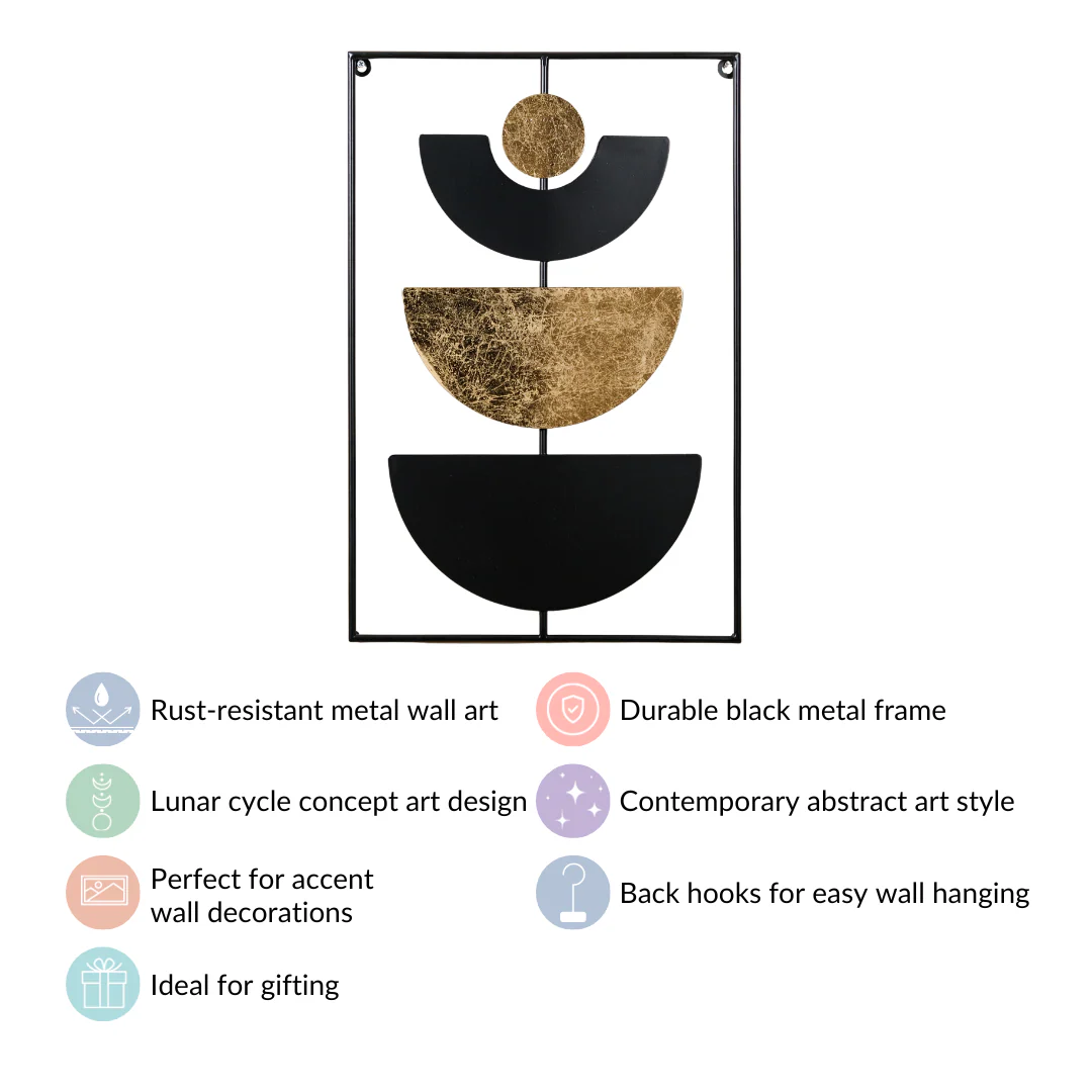 Lunar Cycle Gold Foil Concept Wall Art 23x15 Inch - Image 6