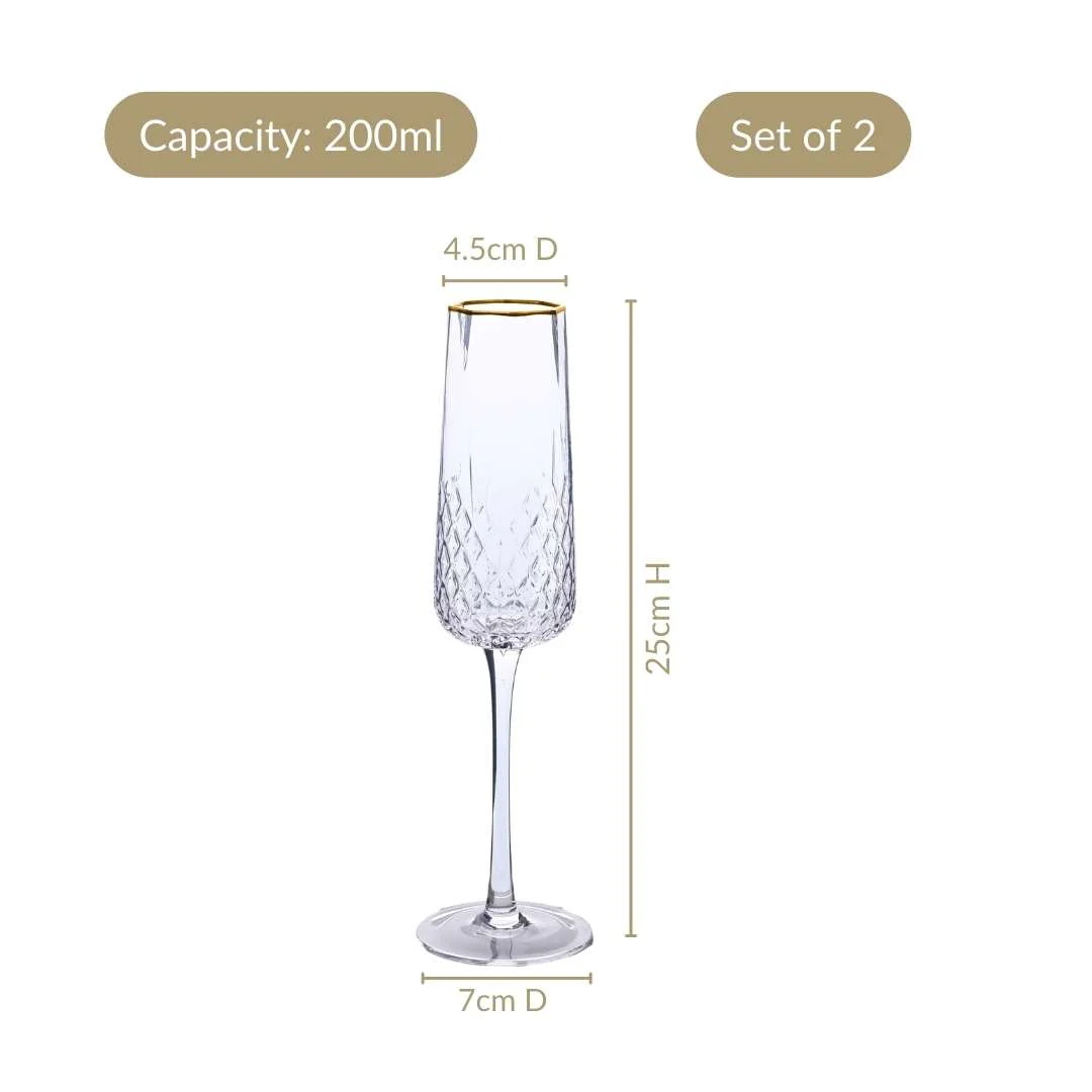 Luxe Champagne Glass Set Of 2 200ml - Image 4