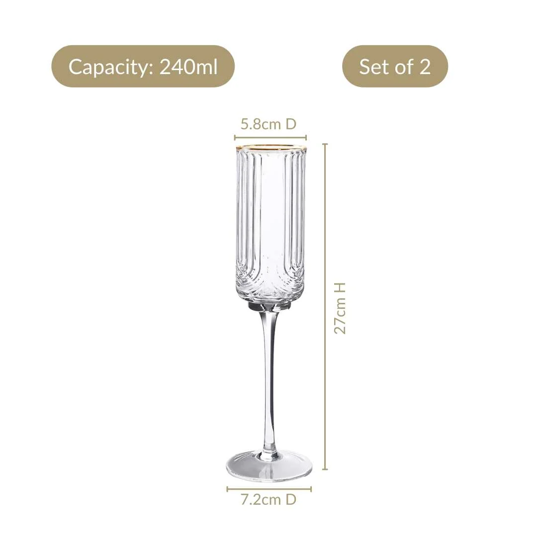 Luxe Champagne Glass Set Of 2 240ml - Image 4