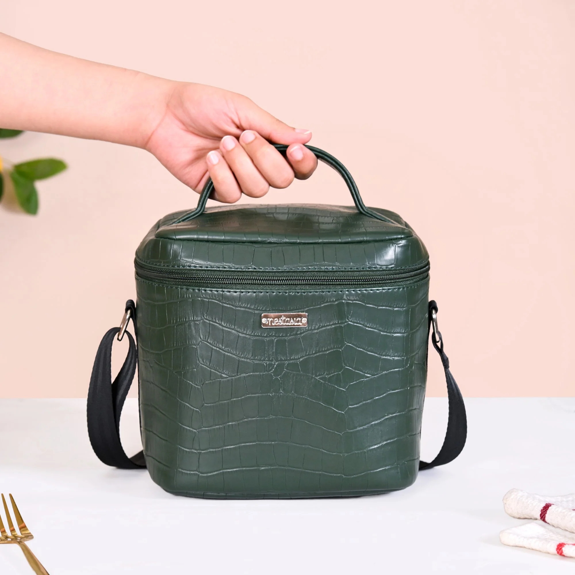 Luxe Insulated Lunch Bag Green - Image 2