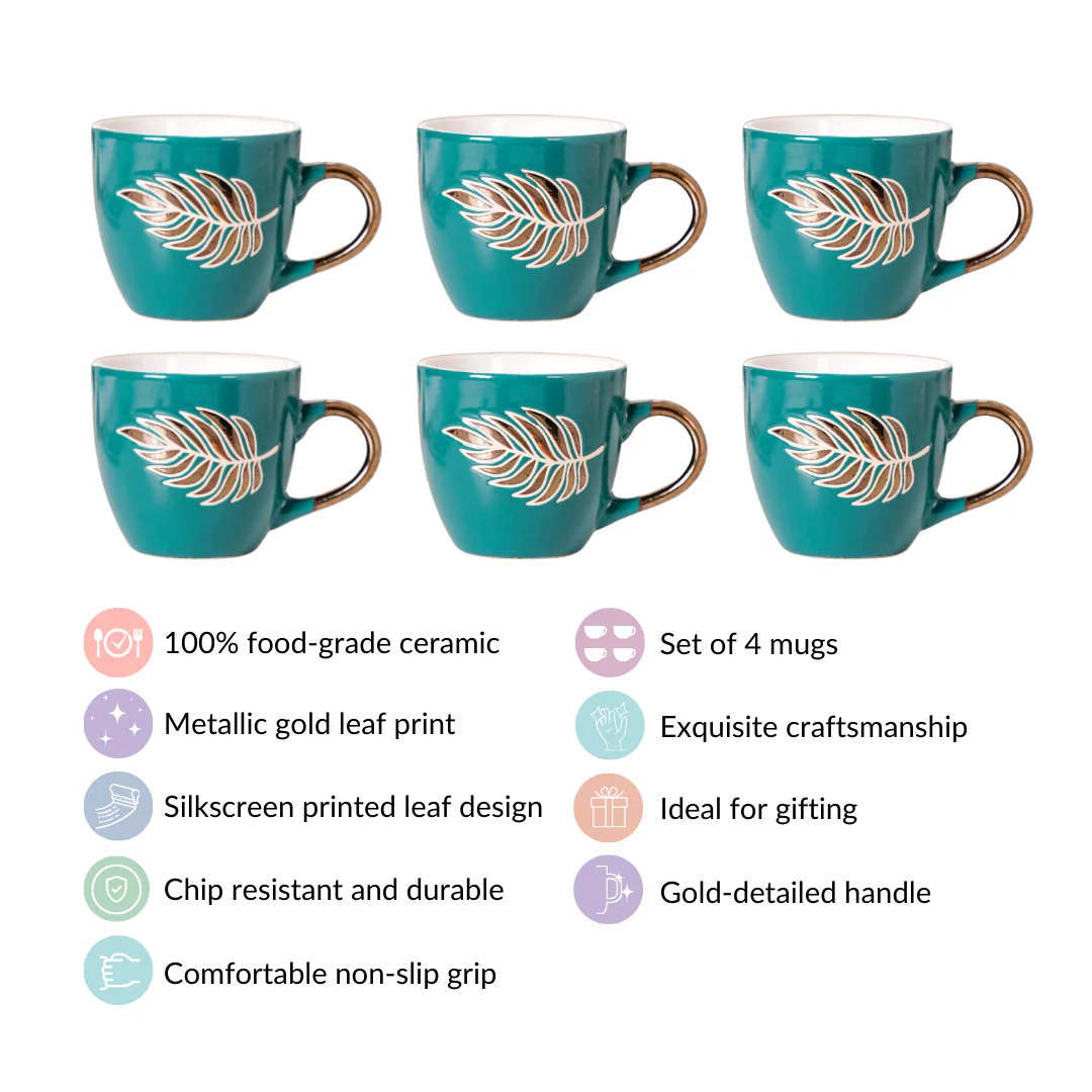 Luxe Leaf Green Tea Cup Set Of 6 250ml - Image 5