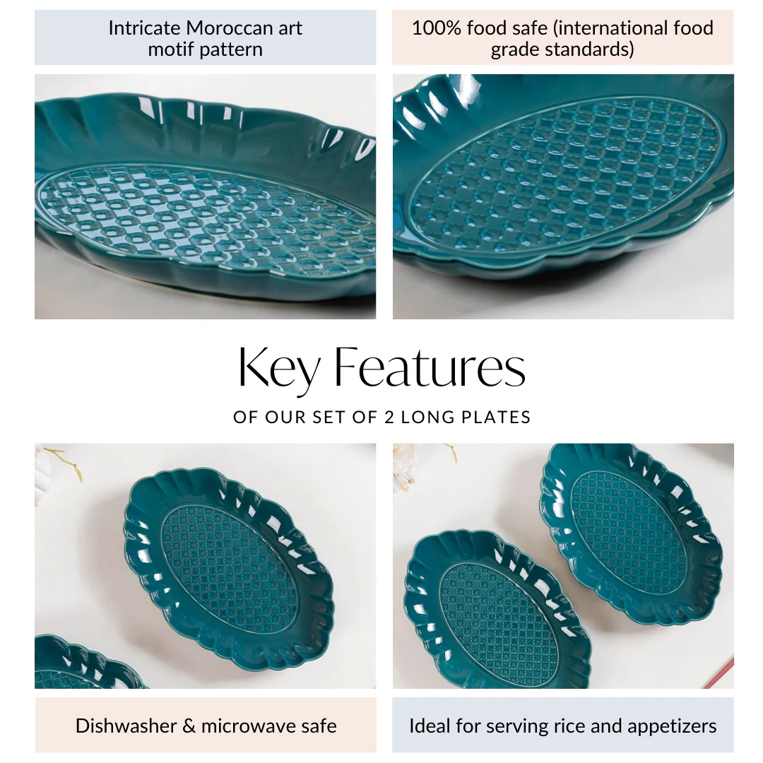 Luxe Moroccan Long Platter Set Of 2 12 Inch - Image 5
