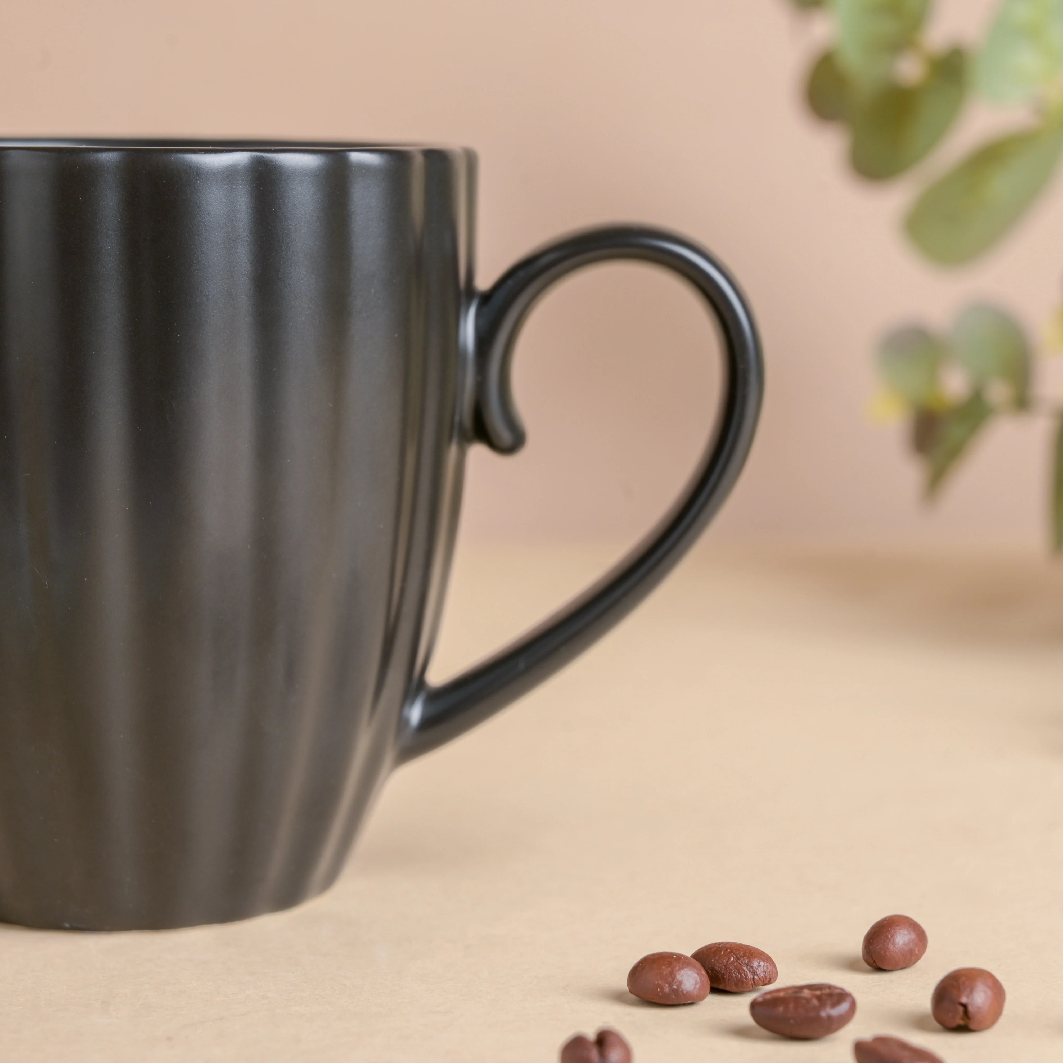 Luxe Ribbed Black Coffee Mug 250 ml - Image 5
