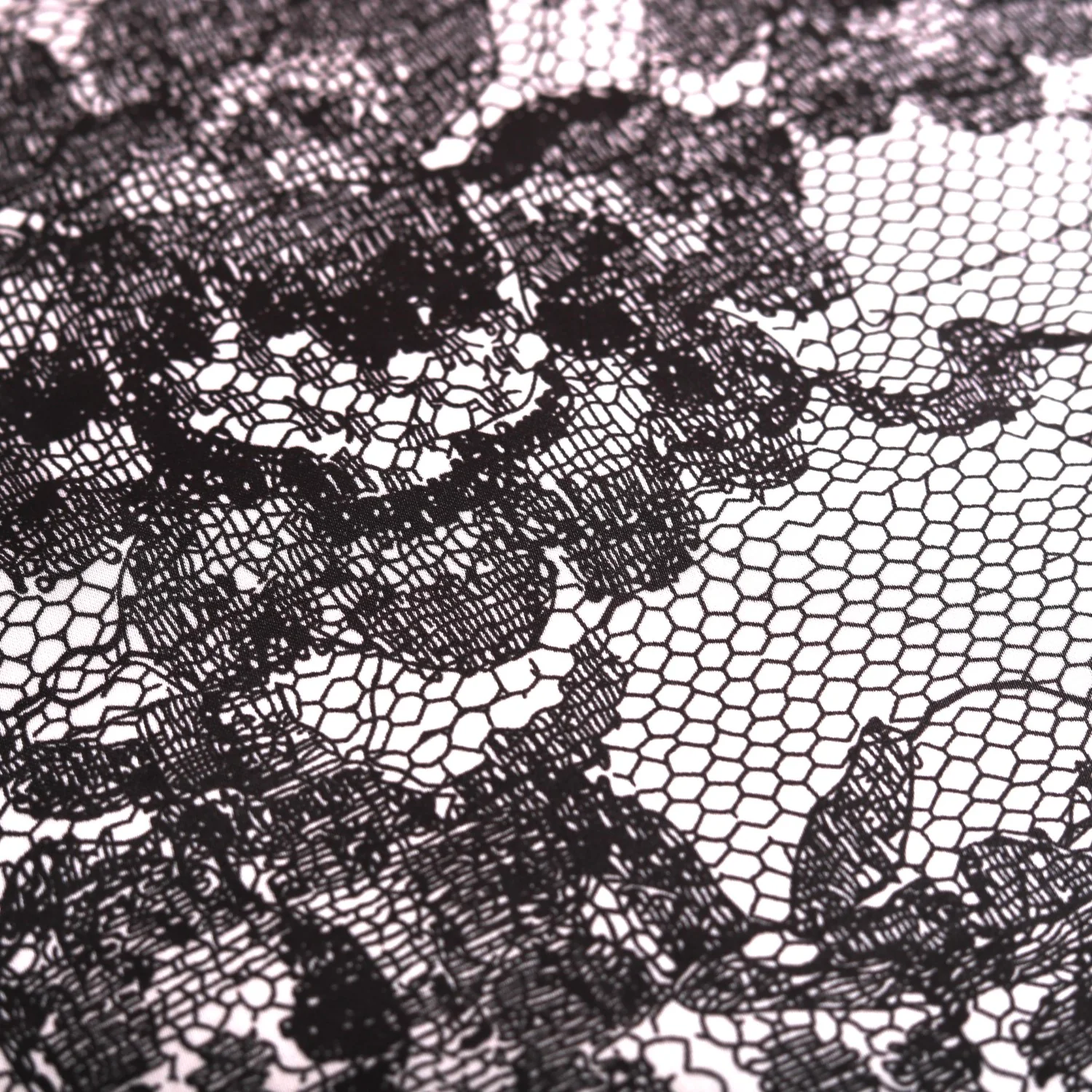 Luxur Lace Pattern Square Scarf Black And White - Image 7