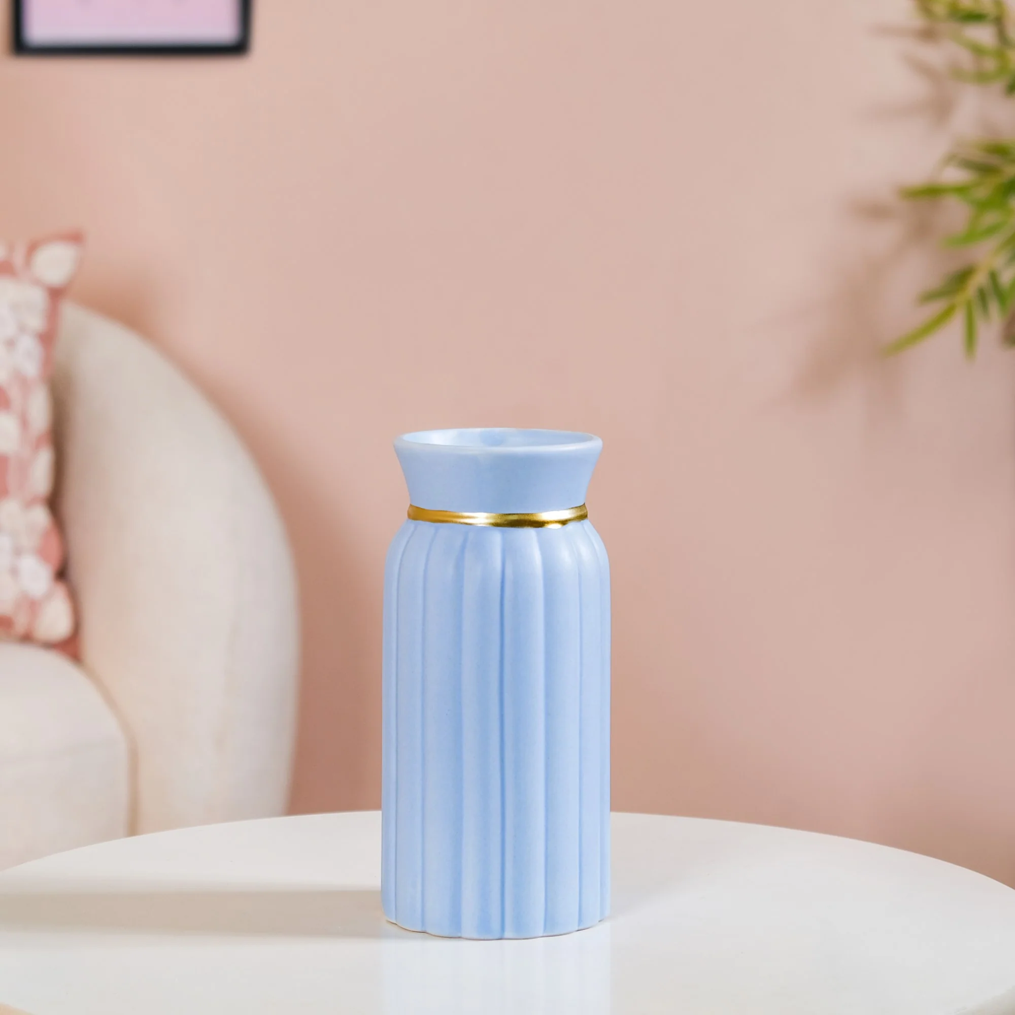 Luxurious Ceramic Vase Set Of 2 Pastel Blue - Image 11