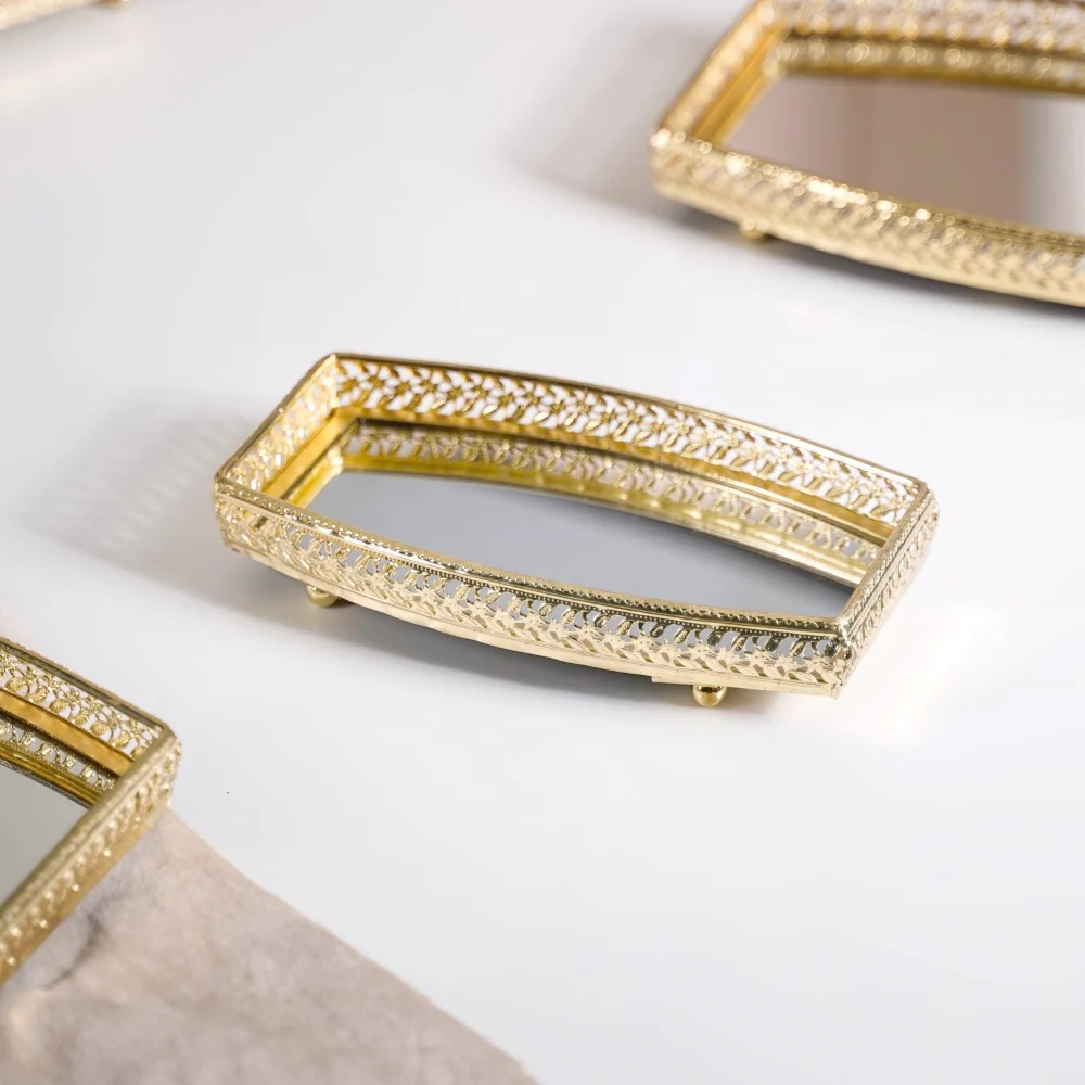 Luxury Mirror Tray Gold Set Of 3 - Image 17