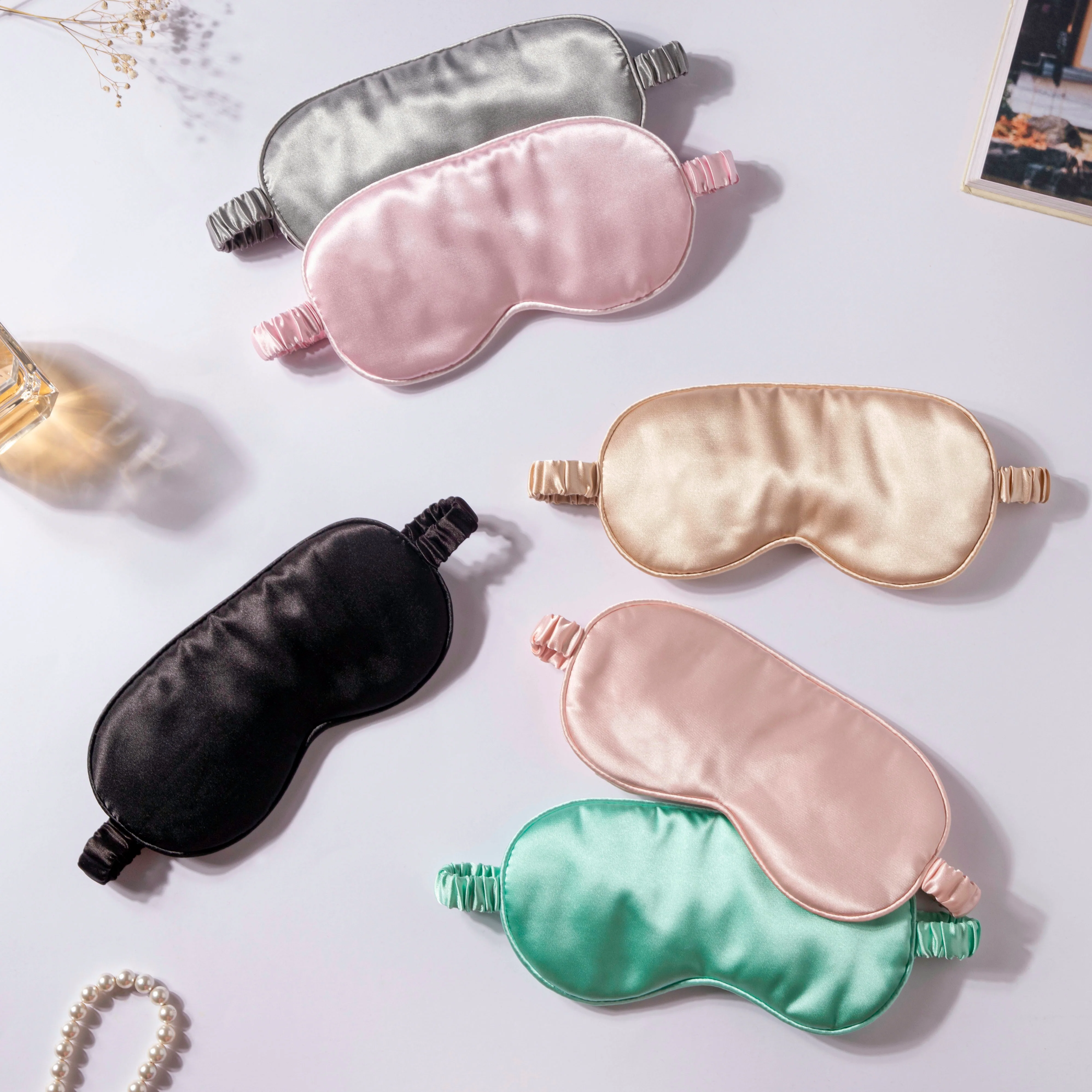 Luxury Sleep Satin Eye Mask Green - Image 5
