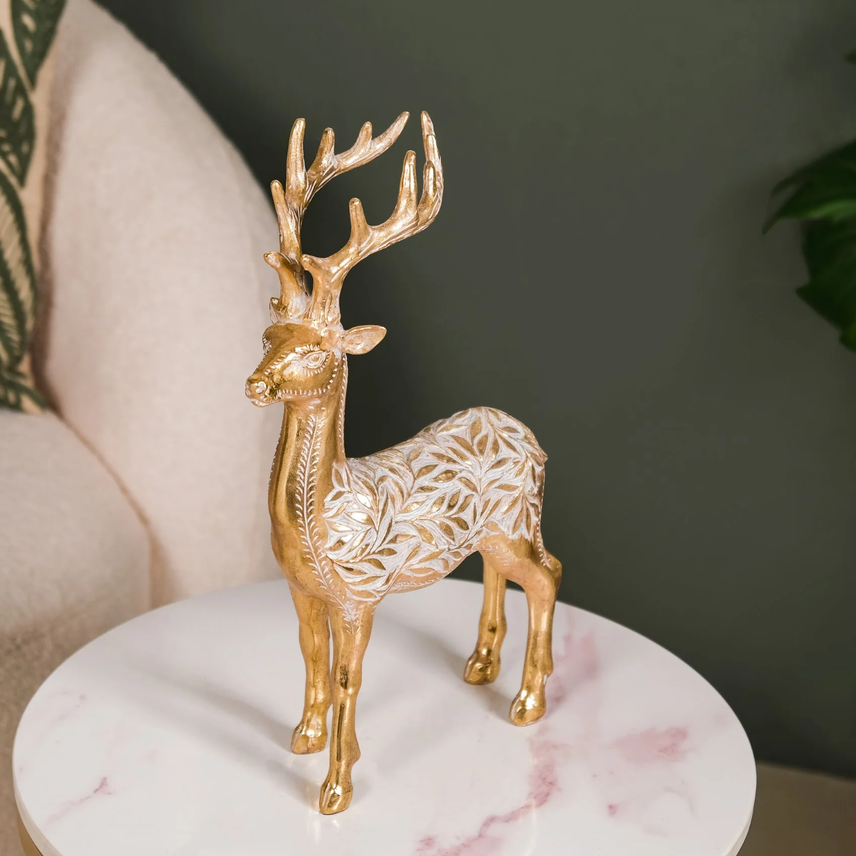 Majestic Gold Deer Showpiece For Home Decor - Image 9