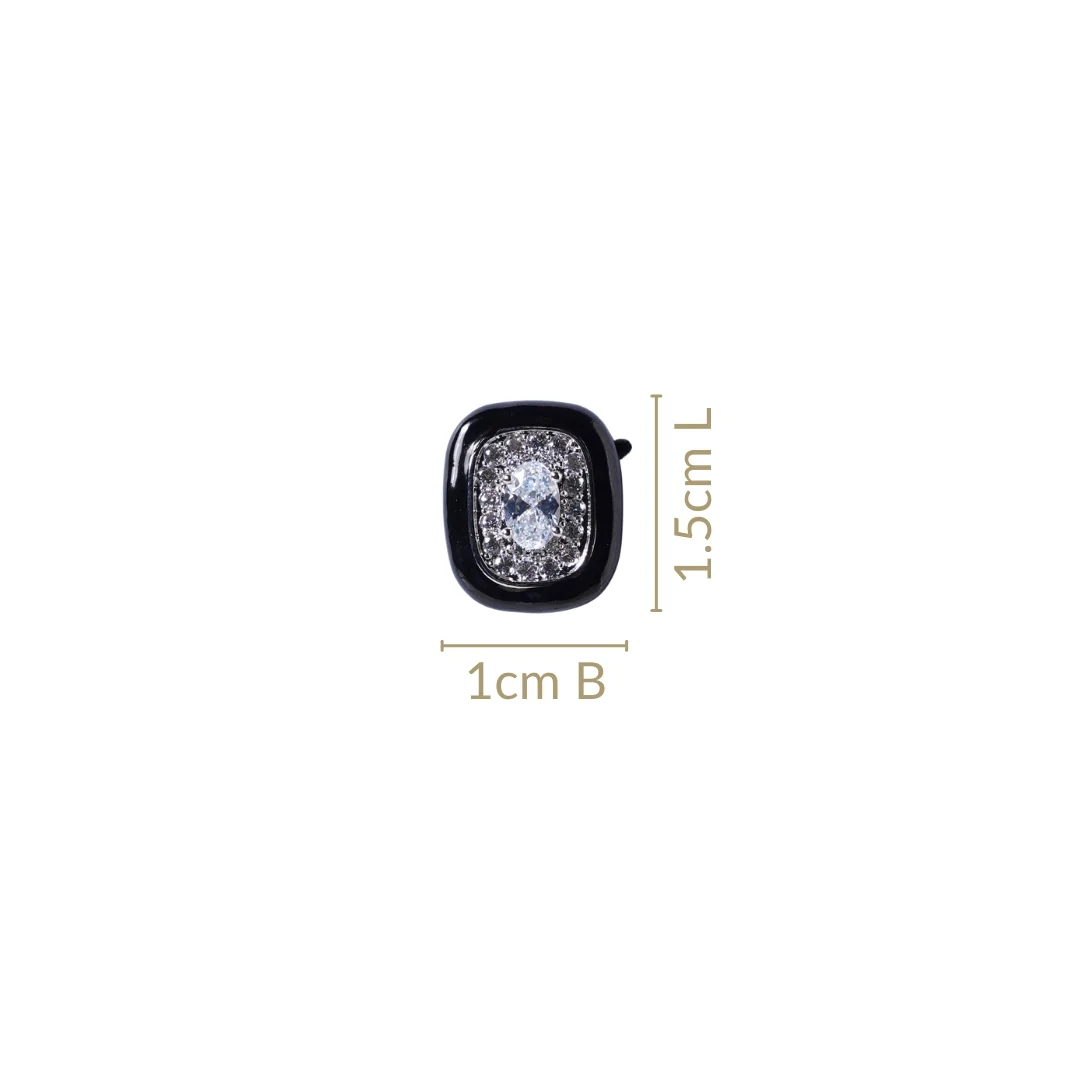 Majestic Stone Halo Stud Earrings - Image 3