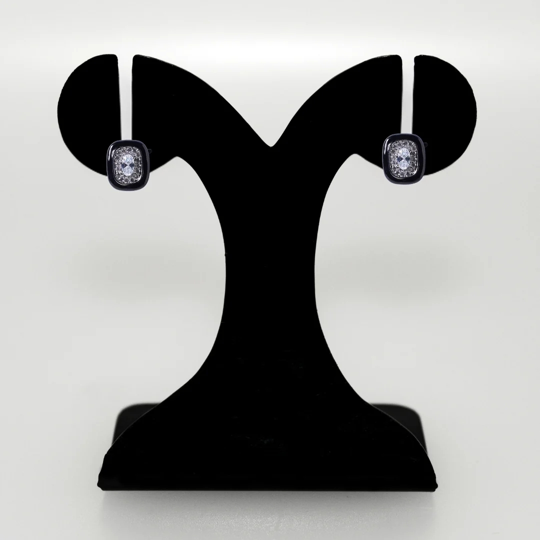 Majestic Stone Halo Stud Earrings - Image 6
