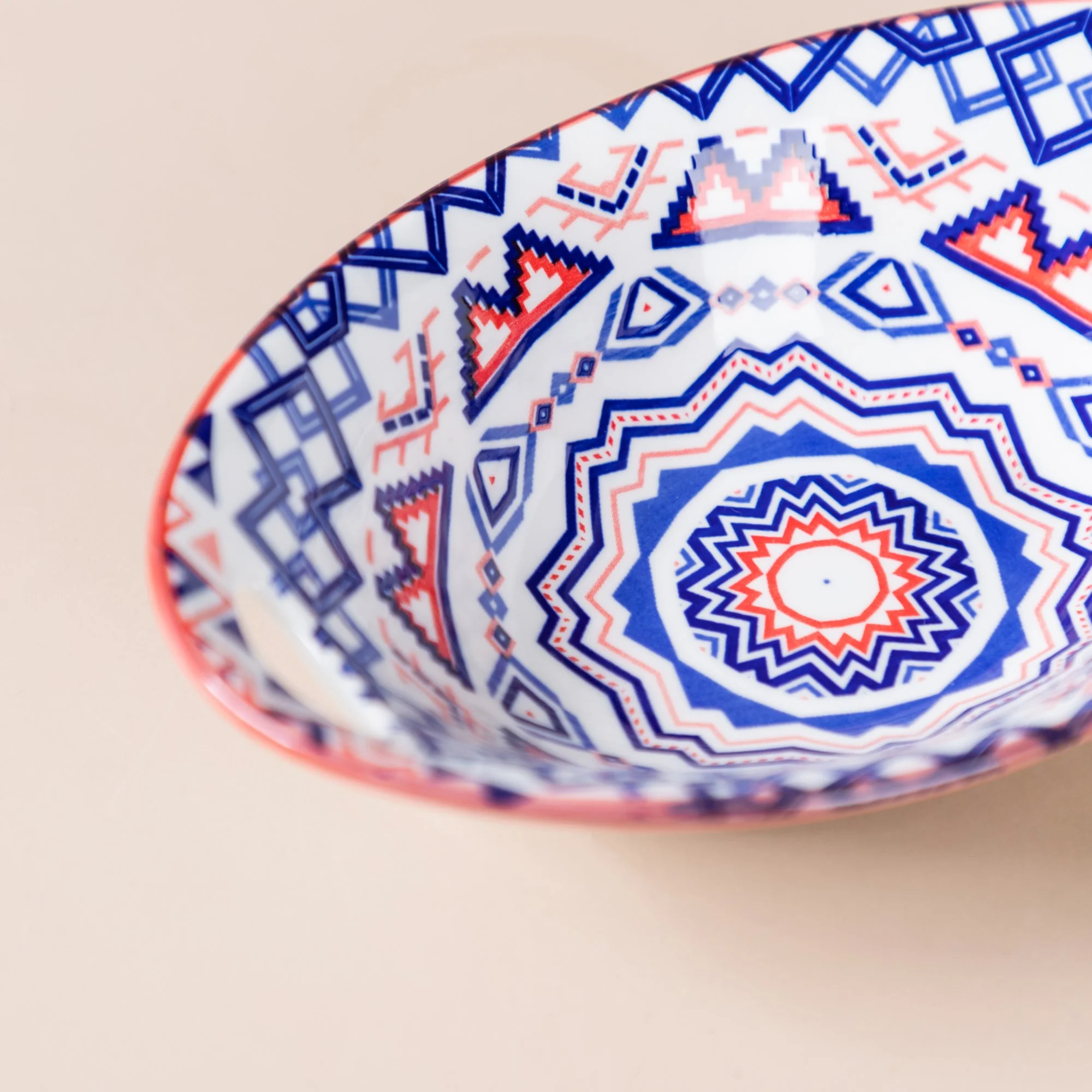 Mandala Ceramic Multicolor Baking Bowl With Handle - Image 7