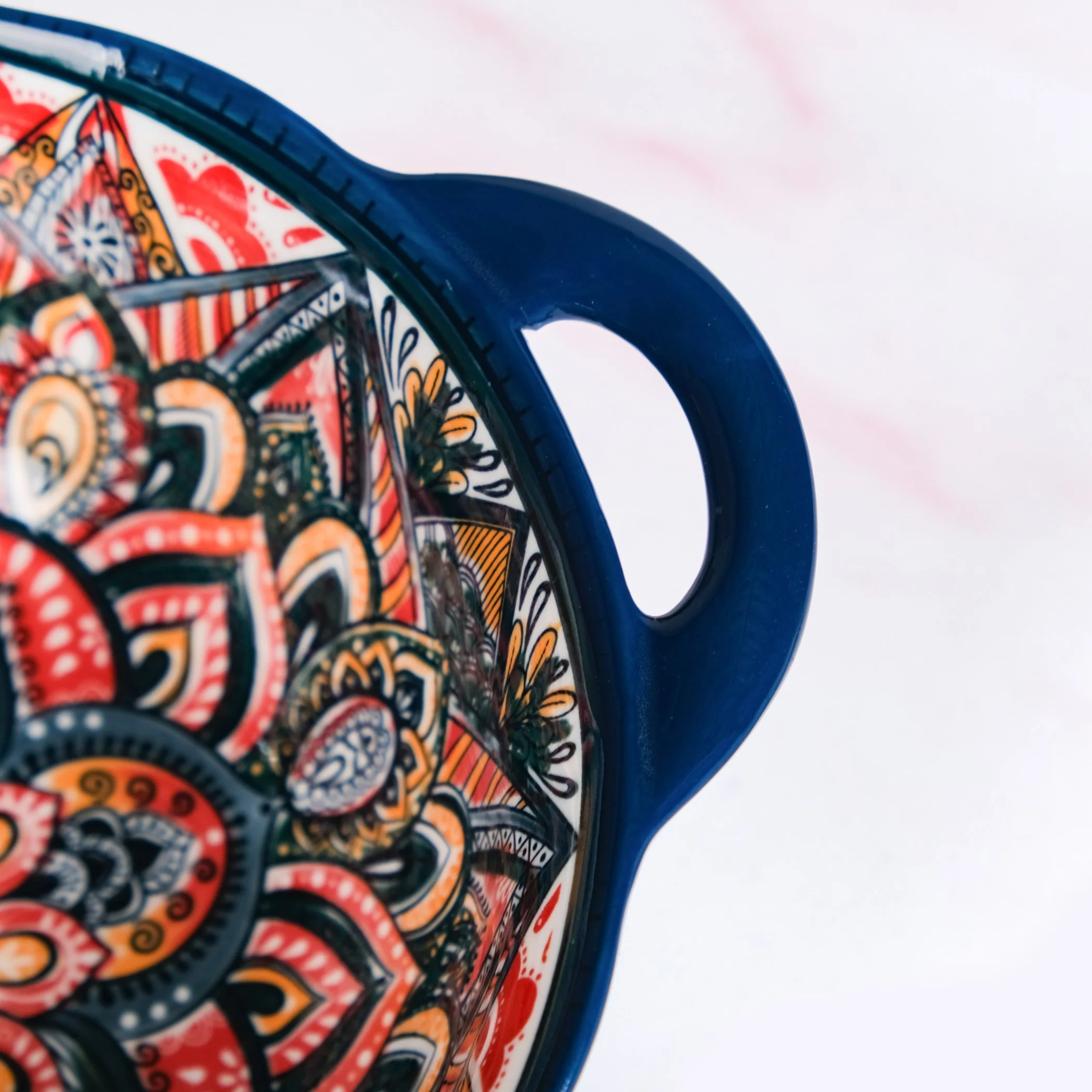 Mandala Melange Ceramic Serving Bowl Blue 1500ml - Image 6