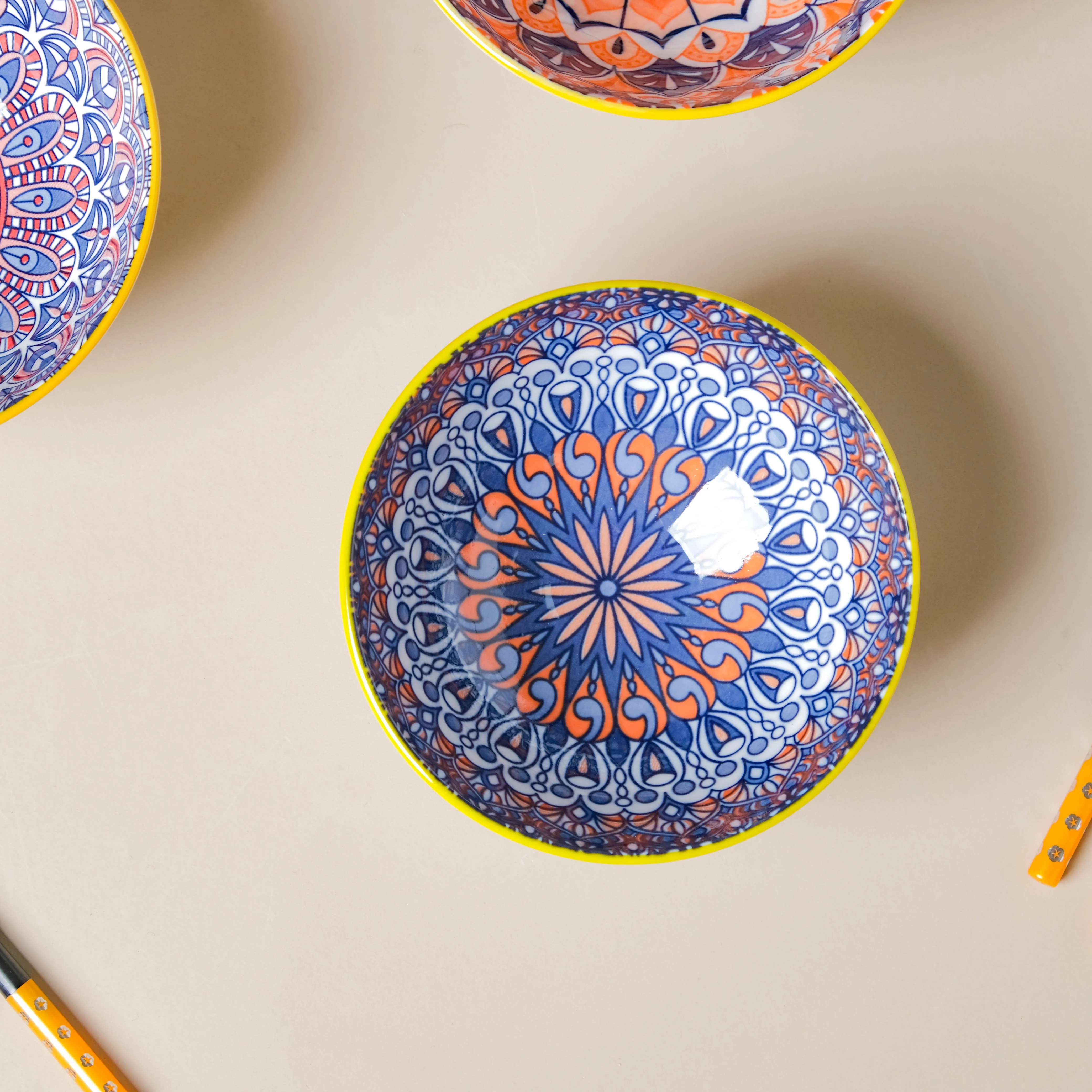 Mandala Snack Bowl Set Of 6 With Chopsticks - Image 8