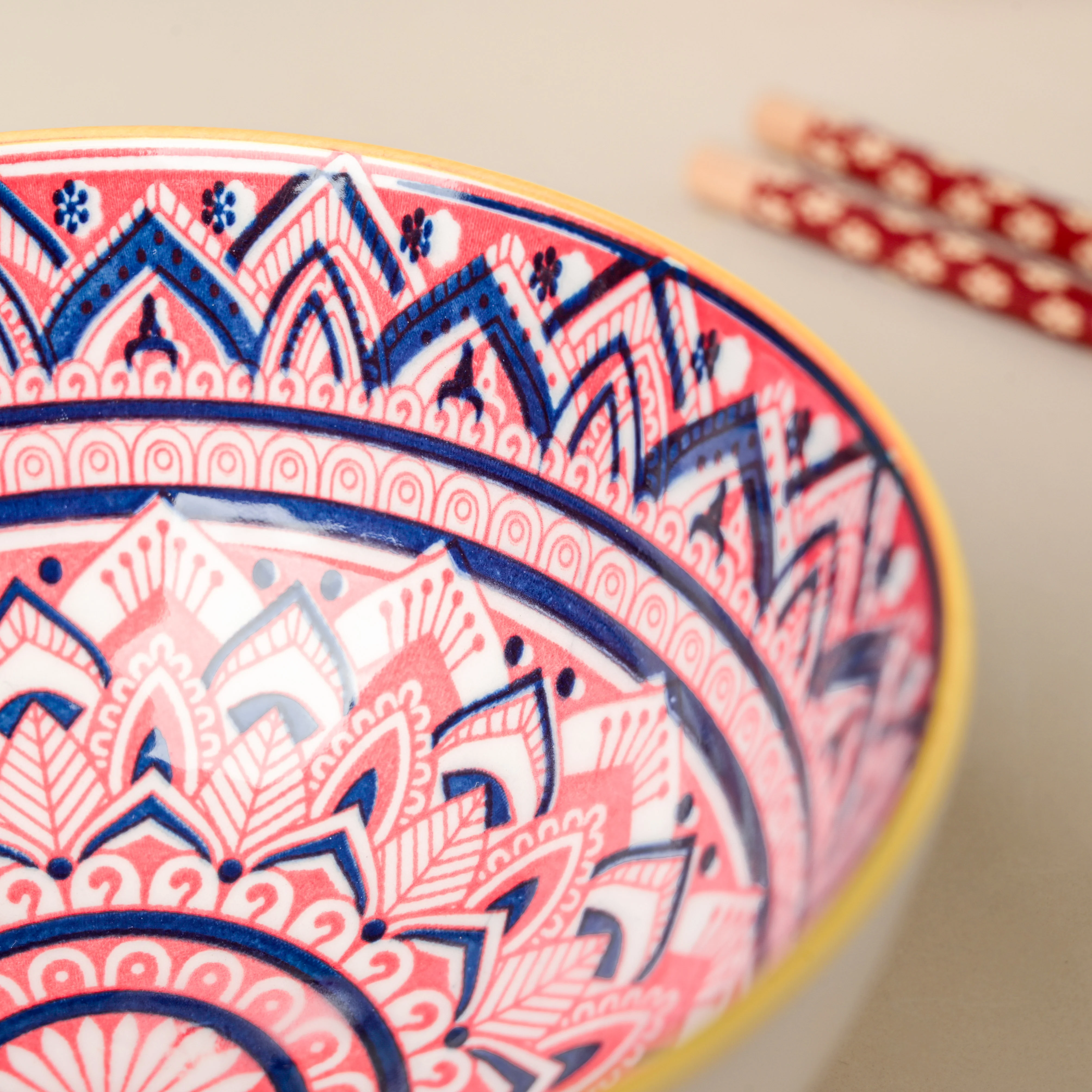 Mandala Snack Bowls And Chopsticks Gift Hamper Set of 6 - Image 7