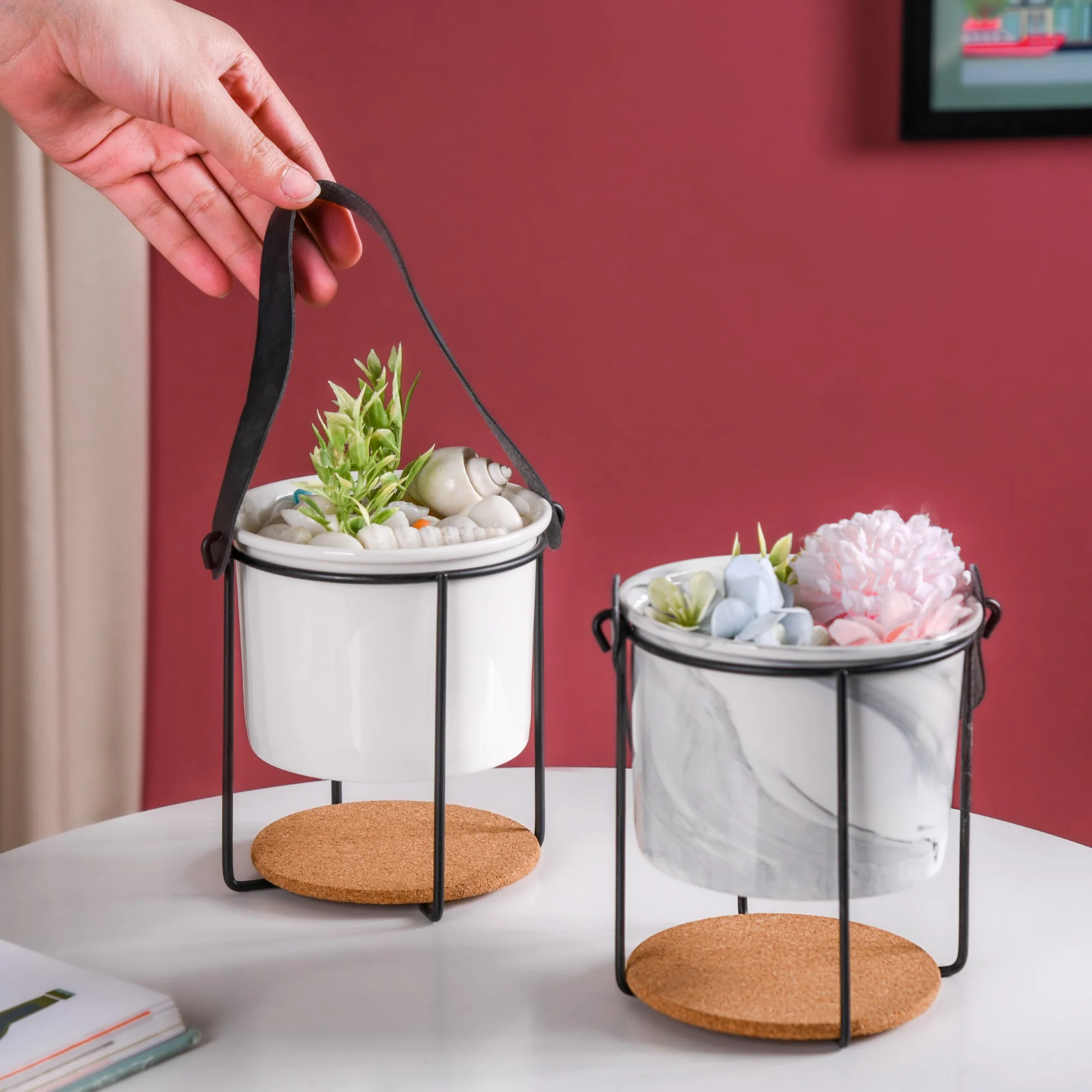 Marble Bucket Style Planter - Image 5