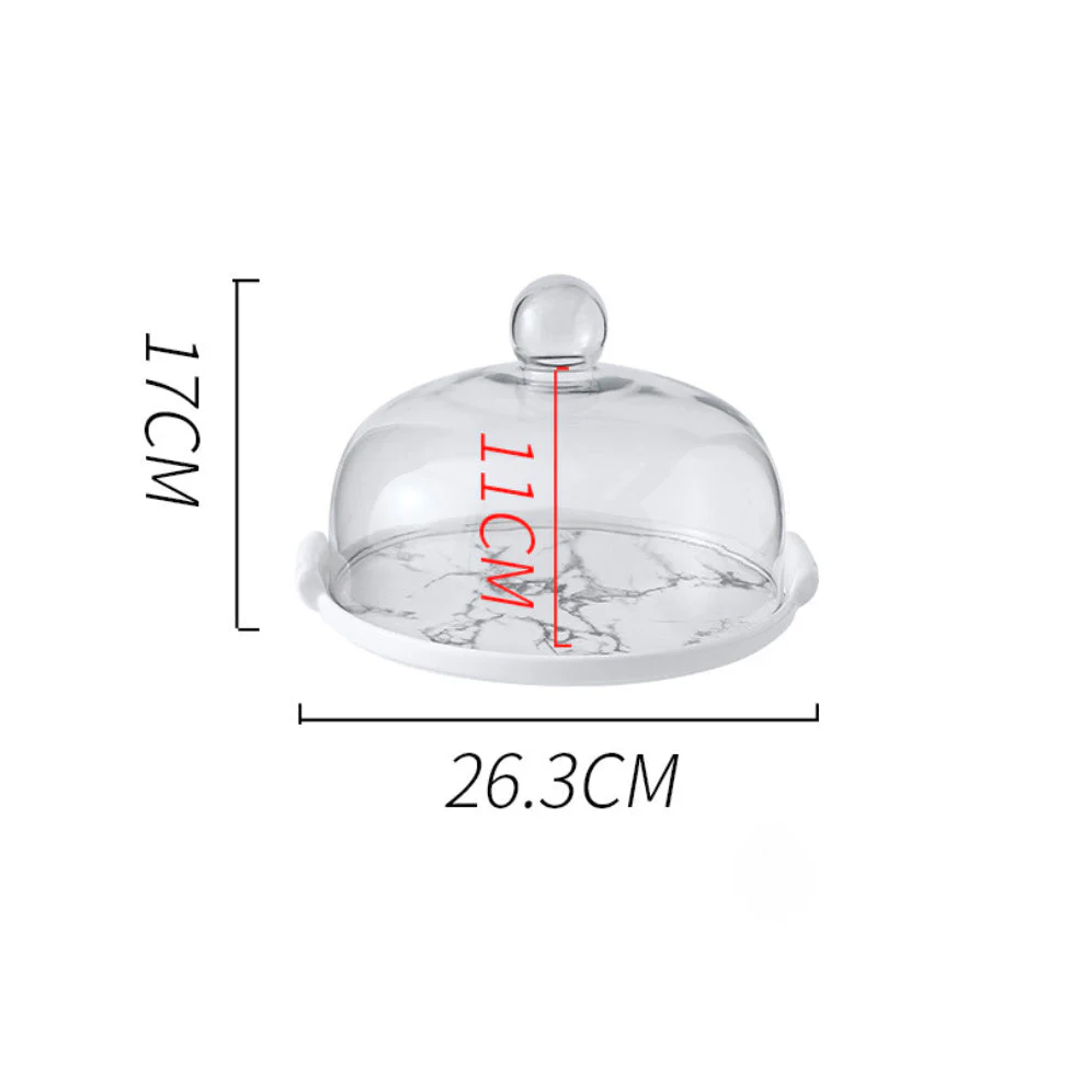 Marble Cake Plate With Cover 8.5 Inch - Image 13