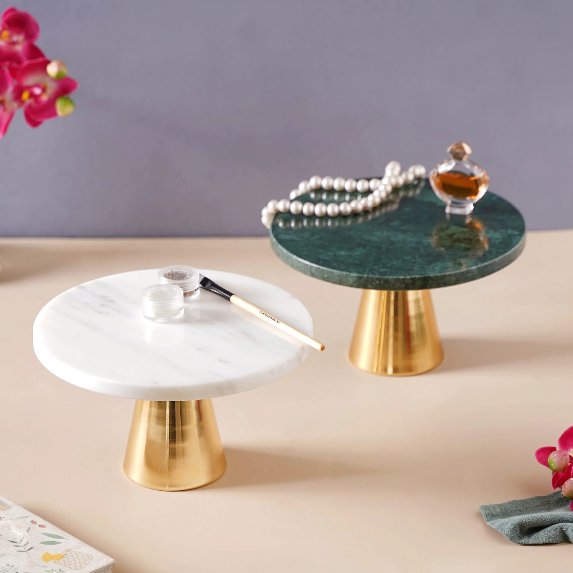 Marble Cake Stand 8 inch - Image 2