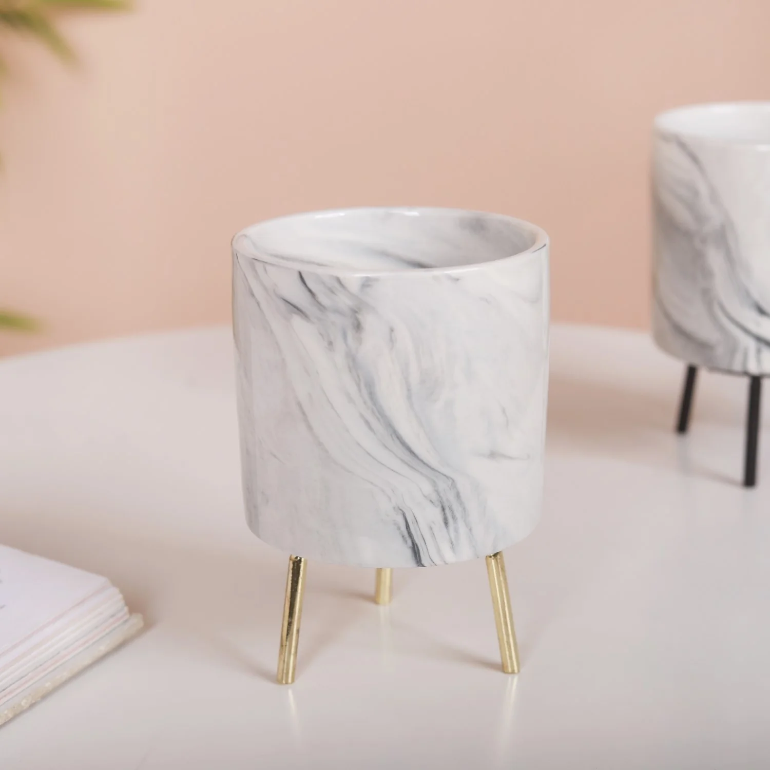 Marble Ceramic Indoor Planter - Image 6