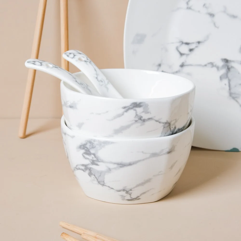 Marble 16 Piece Pasta Snack Set For 4 - Image 3
