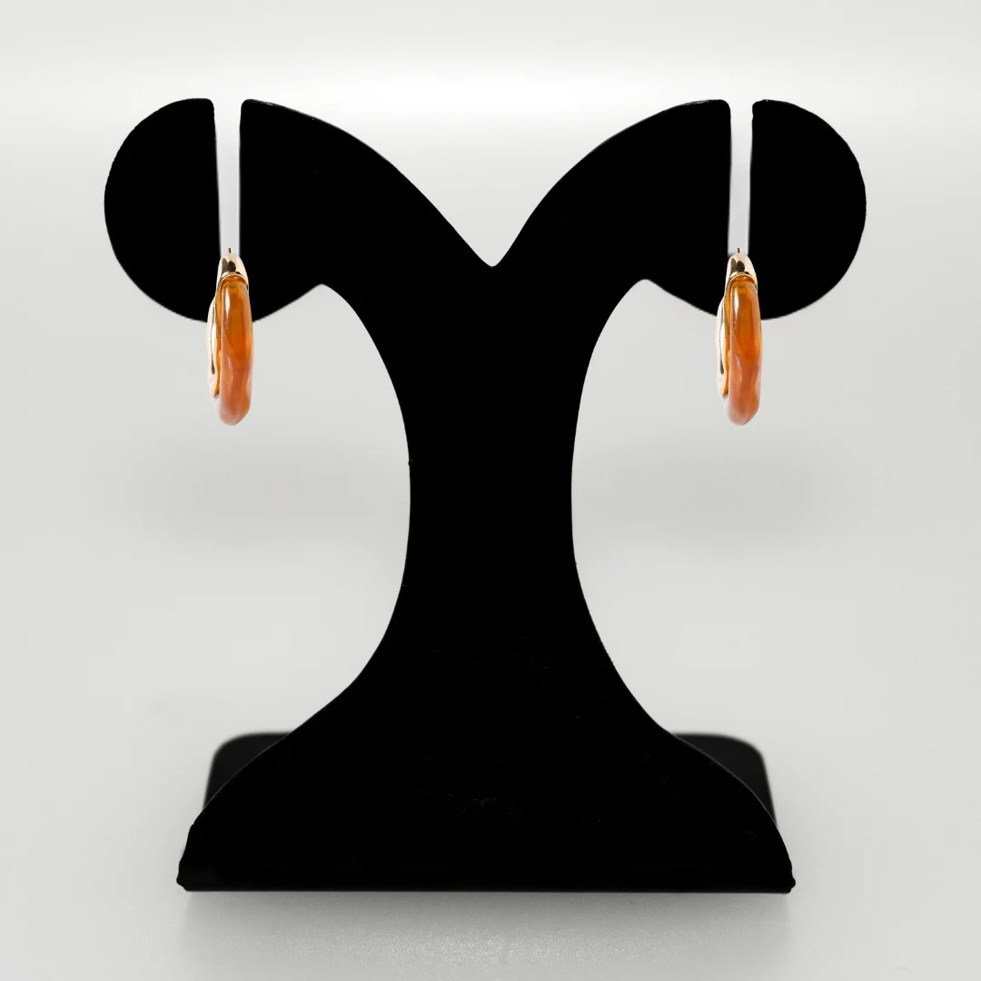 Marble Dreams Hoop Earrings Midnight Copper - Image 6