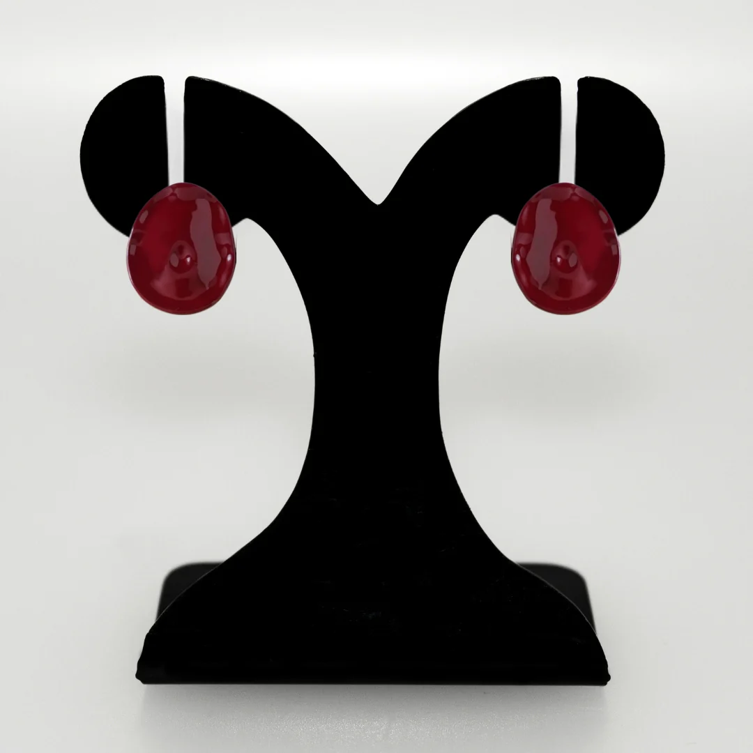 Maroon Hammered Studs - Image 6