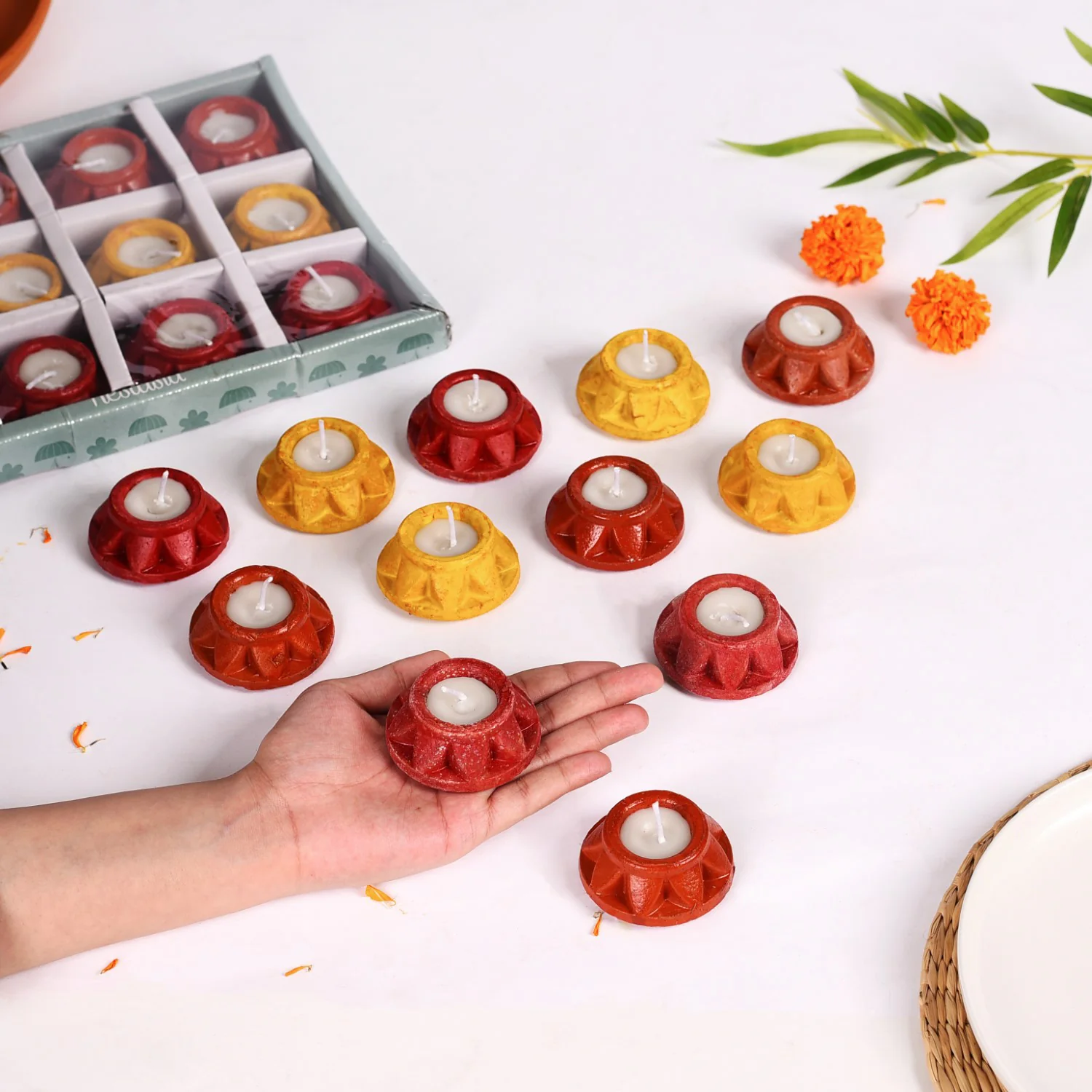 Matki Terracotta Diyas With Wax Set Of 24 - Image 6