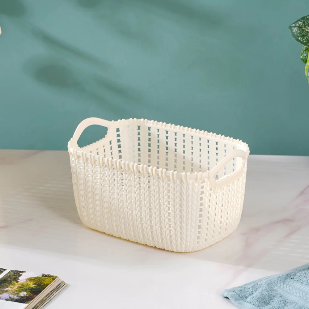 Mesh Water Proof Storage Basket Beige Set Of 3 - Image 12