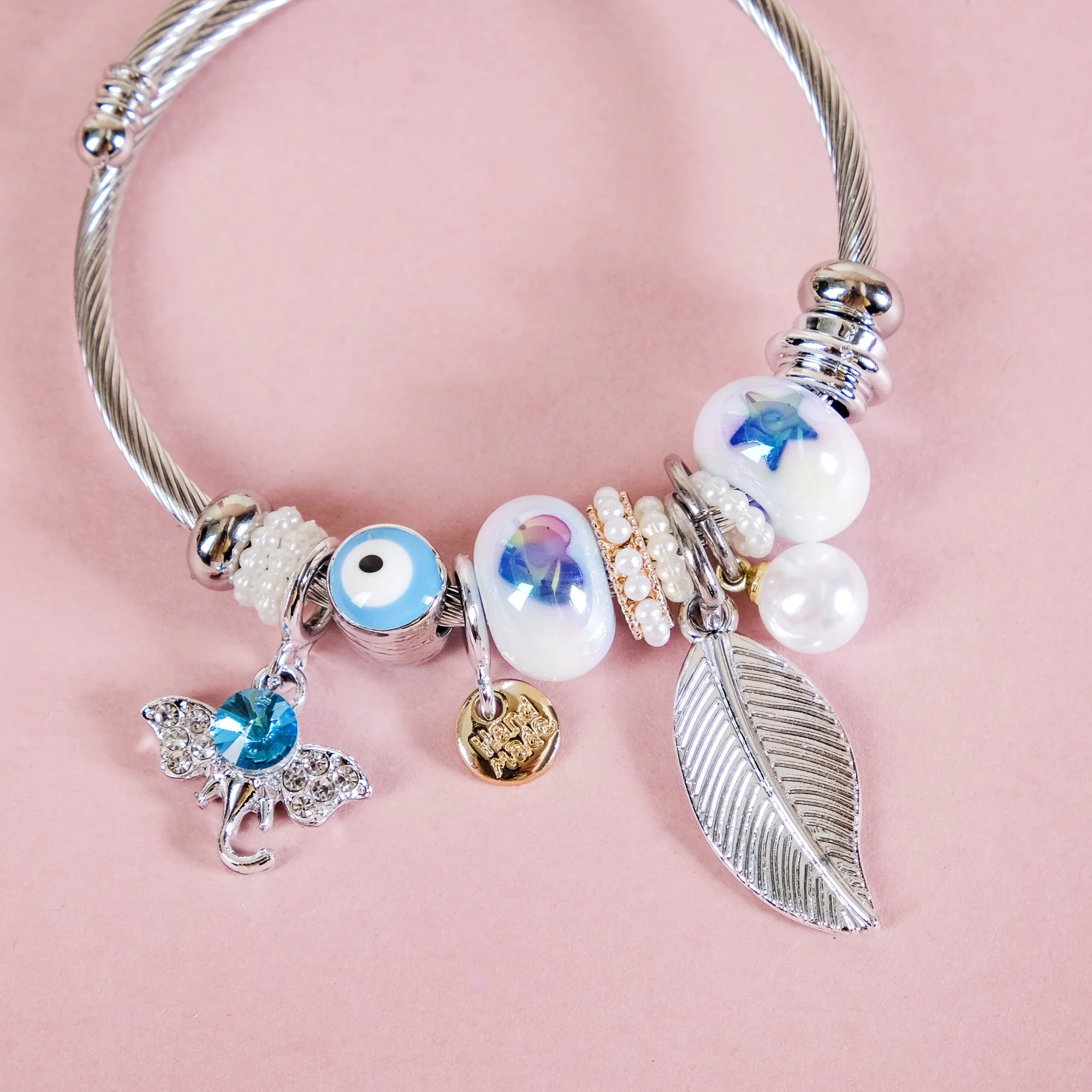 Metal Charm Bracelet Rakhi For Sister Set Of 3 With Gift Box And Card - Image 7