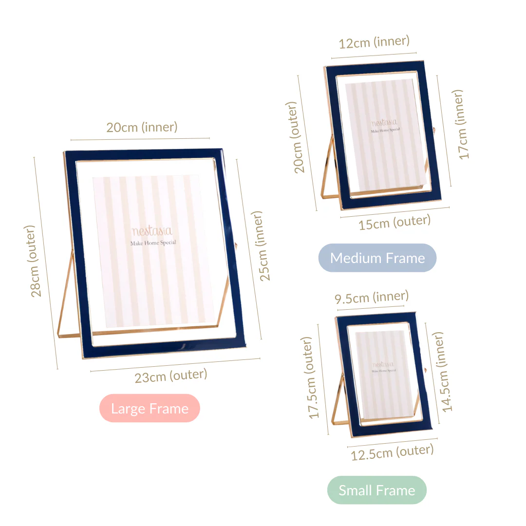 Metal Floating Picture Frame Navy Blue Set Of 3 - Image 5