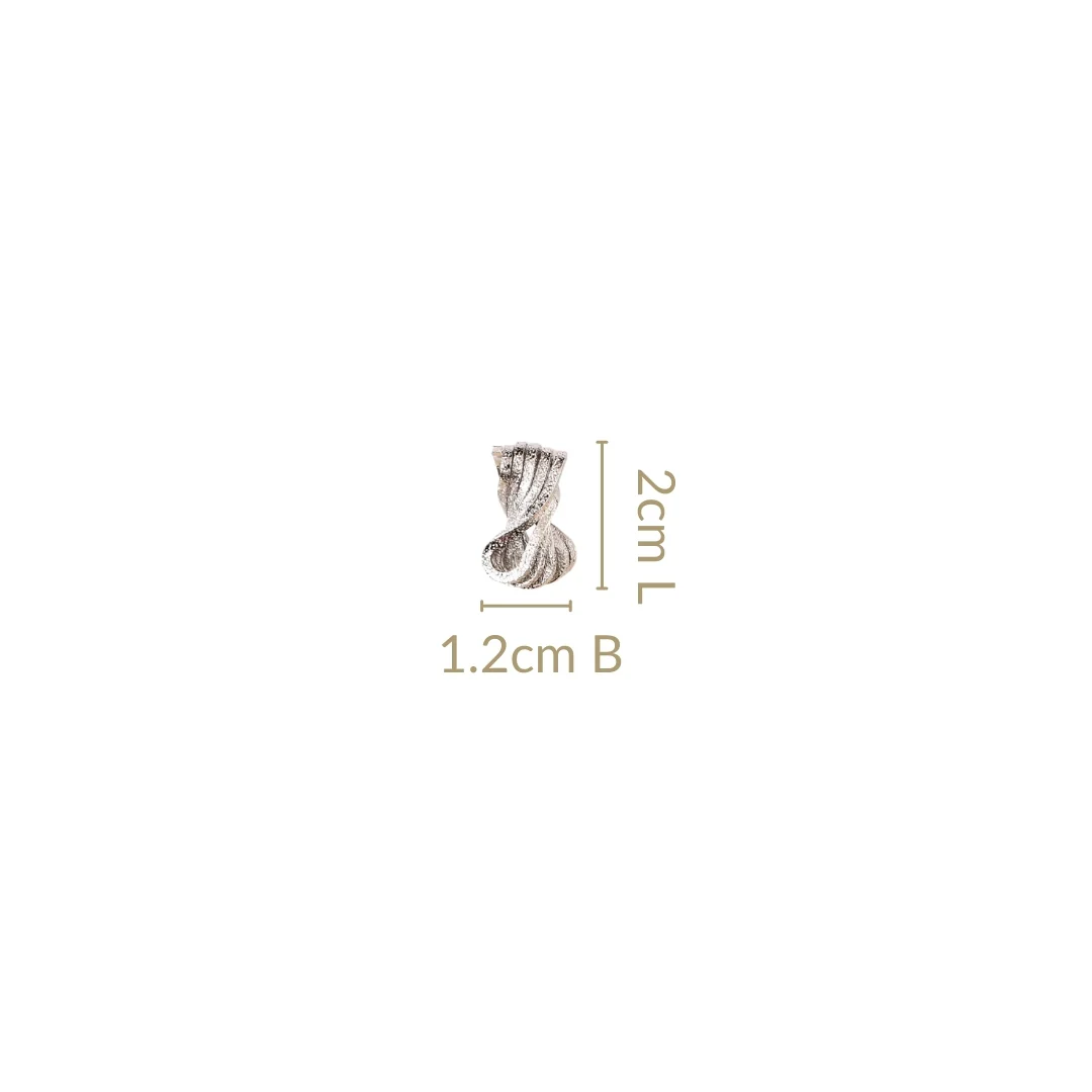 Metal Hourglass Stud Earrings Silver - Image 3
