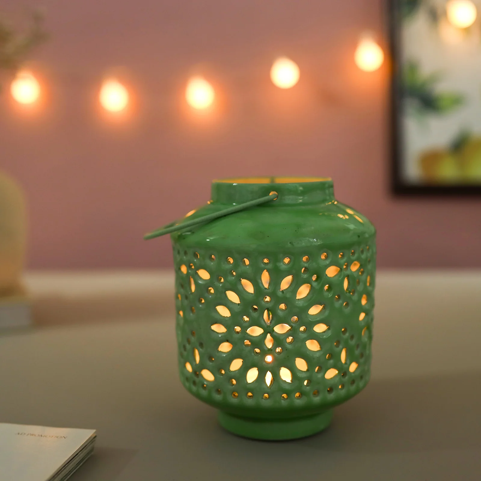 Metal Lantern Green - Image 2