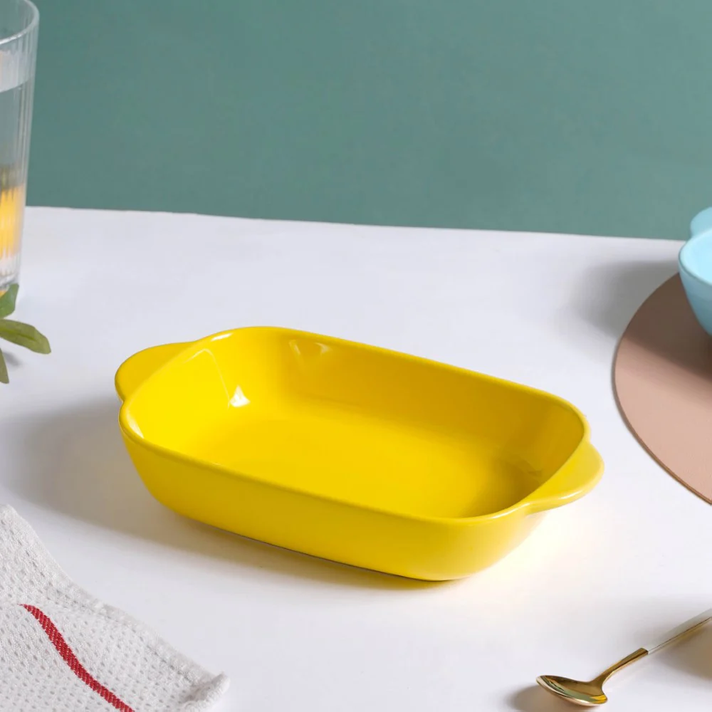 Microwave Oven Baking Dish Yellow 8.5 Inch - Image 5