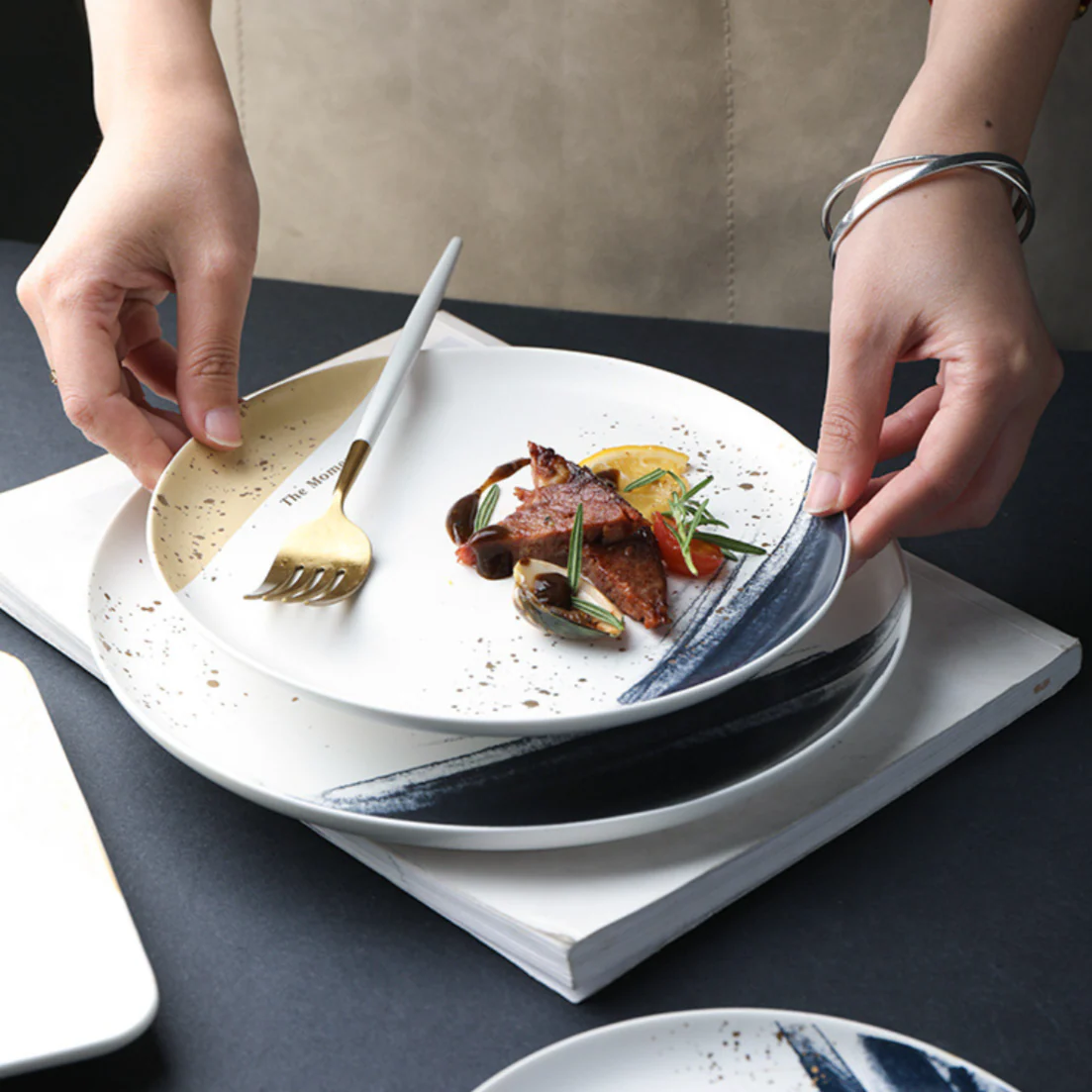 Midnight Ceramic Snack Plate 6 Inch - Image 3