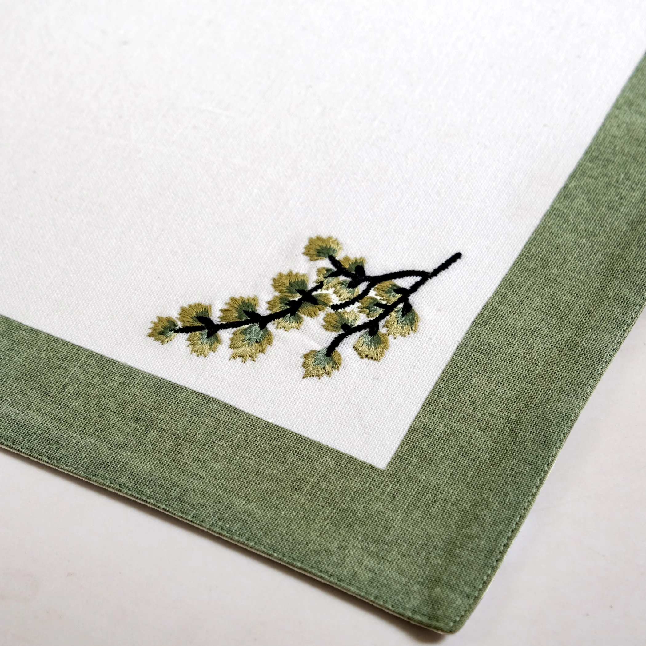 Midori Pure Cotton Table Mat Set Of 6 In Sage Green - Image 5