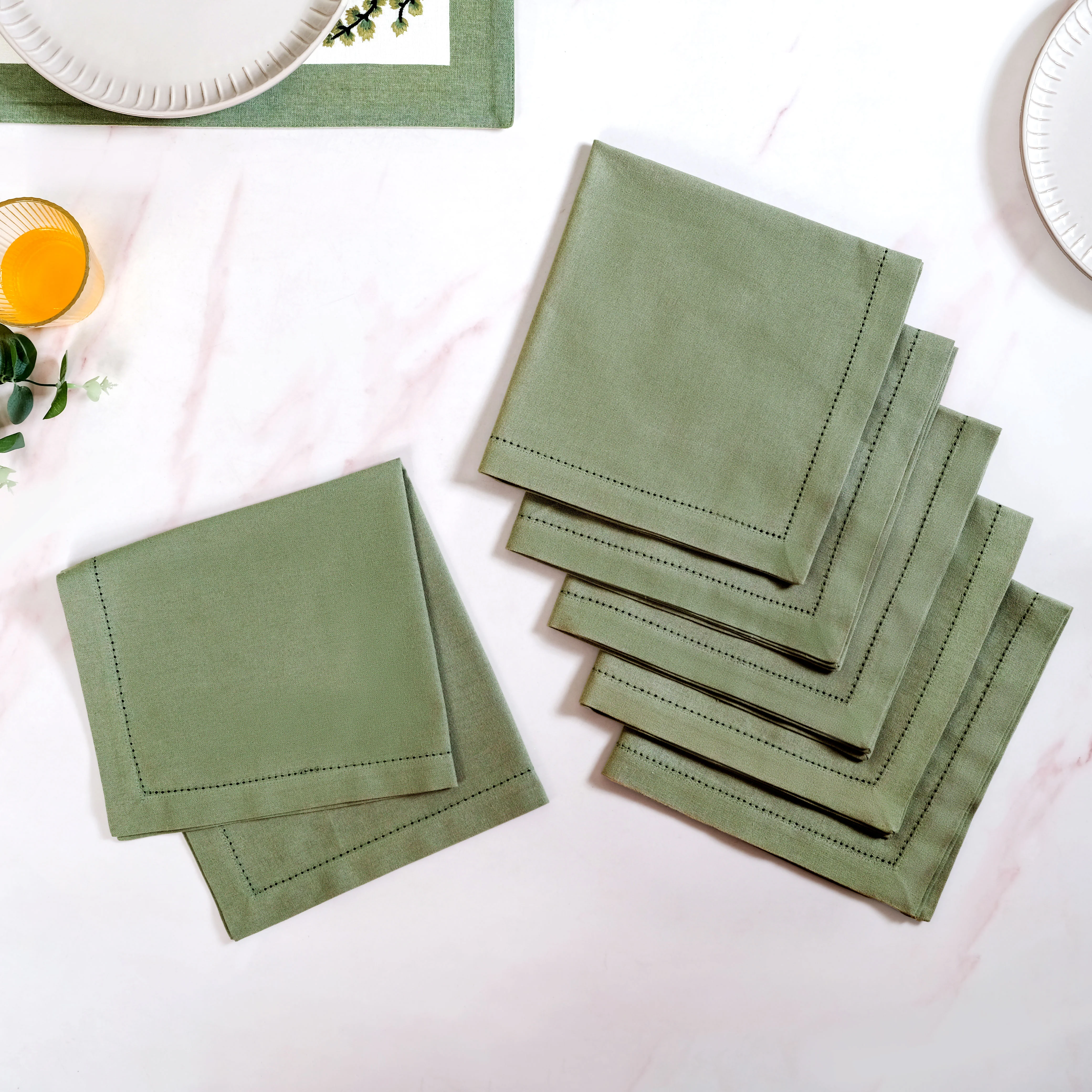 Midori Pure Cotton Table Placemat Runner And Napkin 13 Piece Set - Image 5