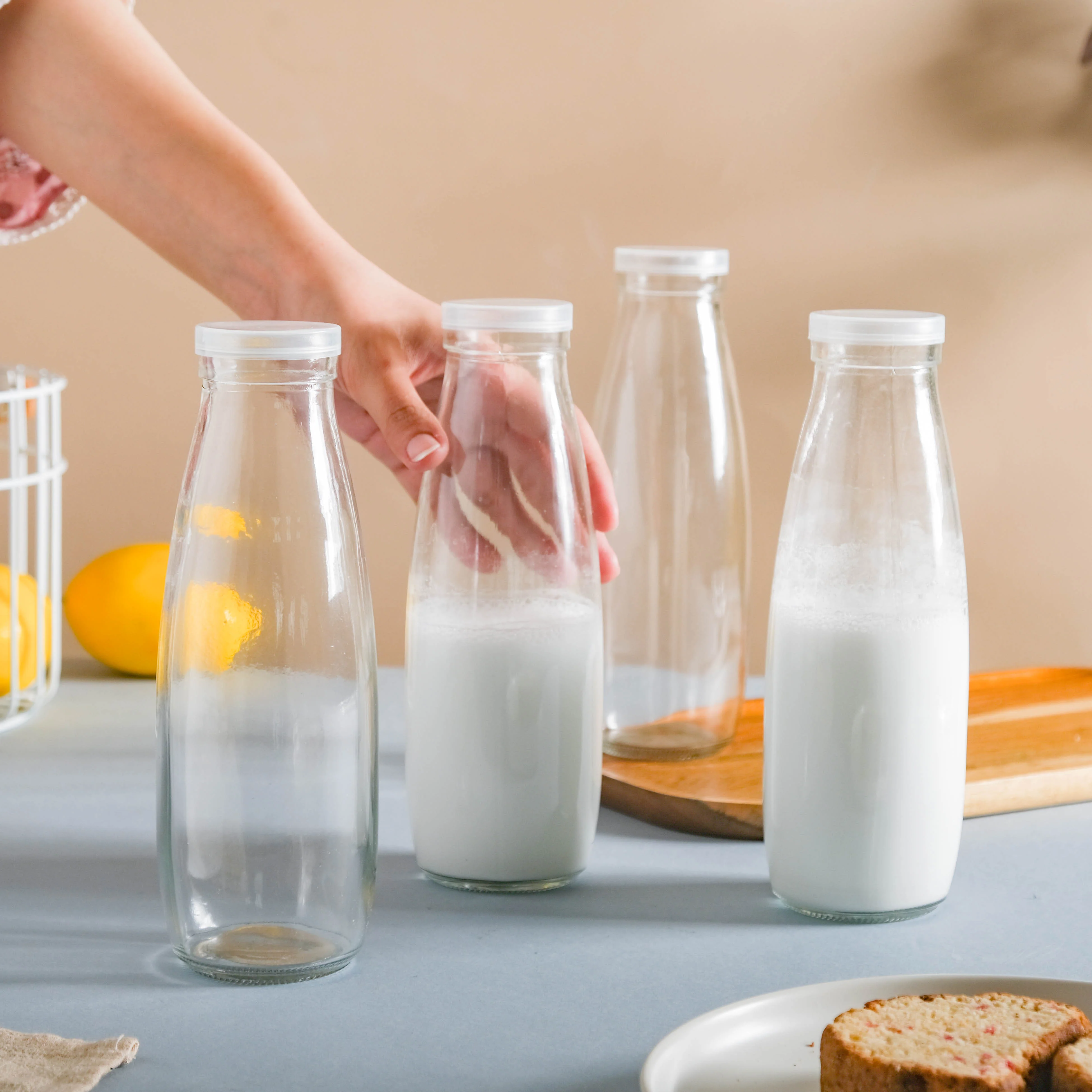 Milk Bottle with Lid Set of 4 - Image 2