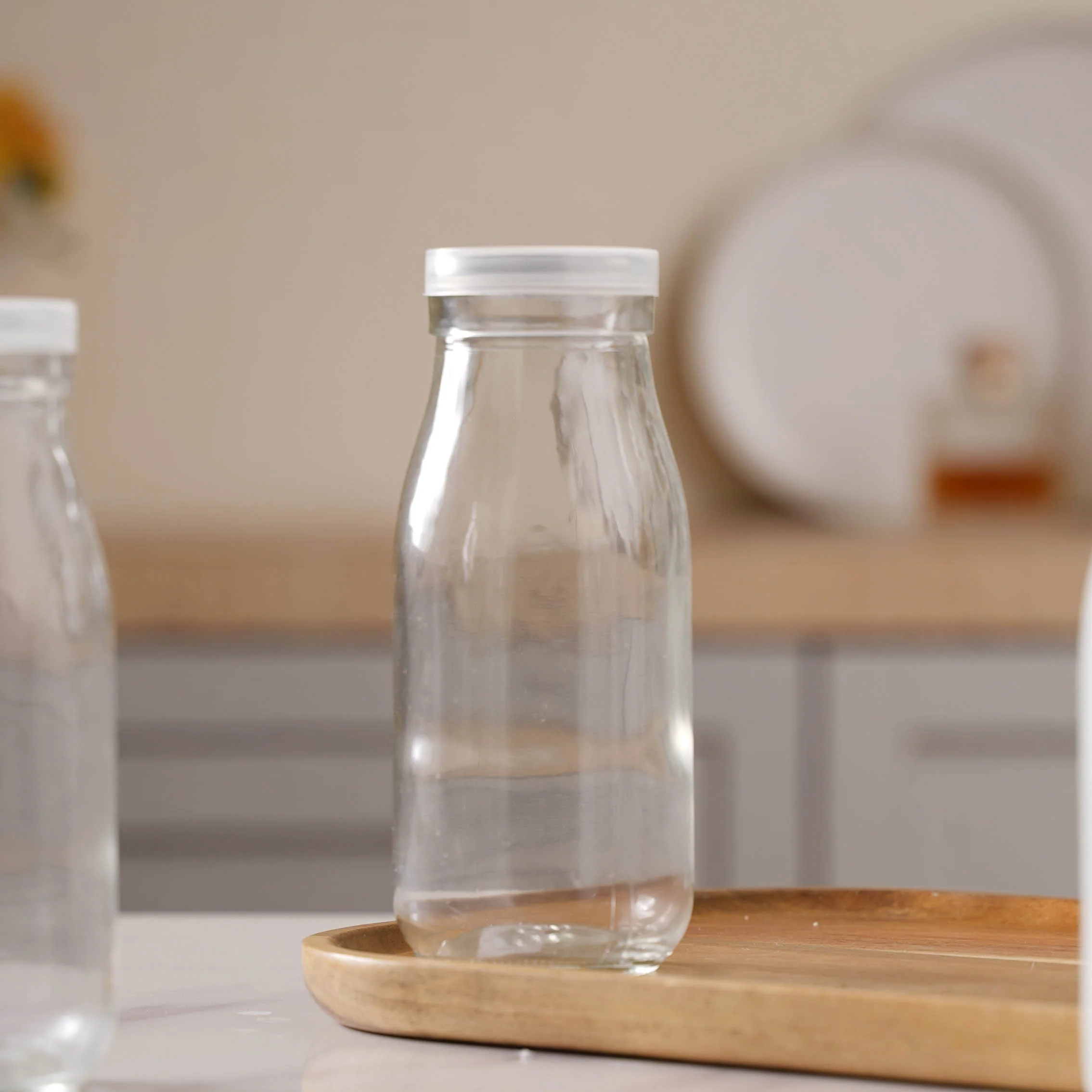 Milk Glass Bottle With Lid Set of 4 - Image 5