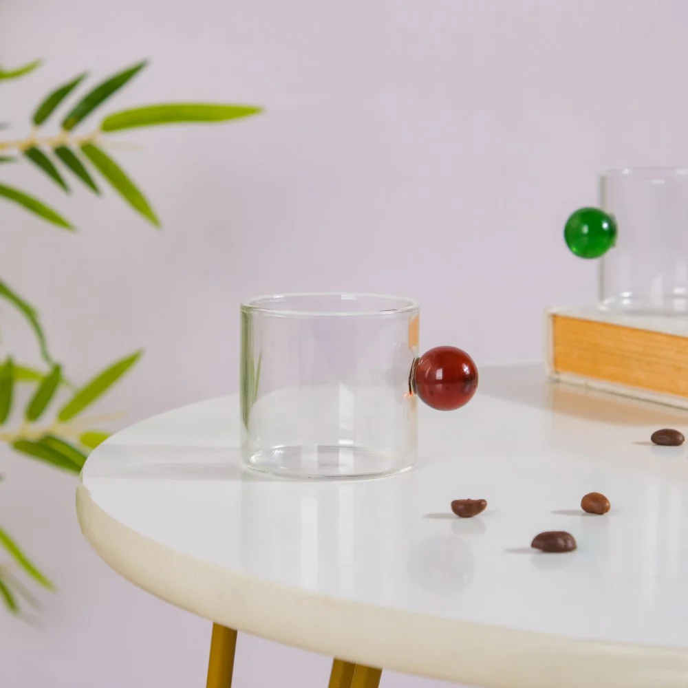Mini Espresso Shot Glass Cup Red 70ml - Image 2