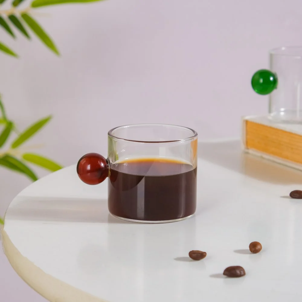 Mini Espresso Shot Glass Cup Red 70ml - Image 6
