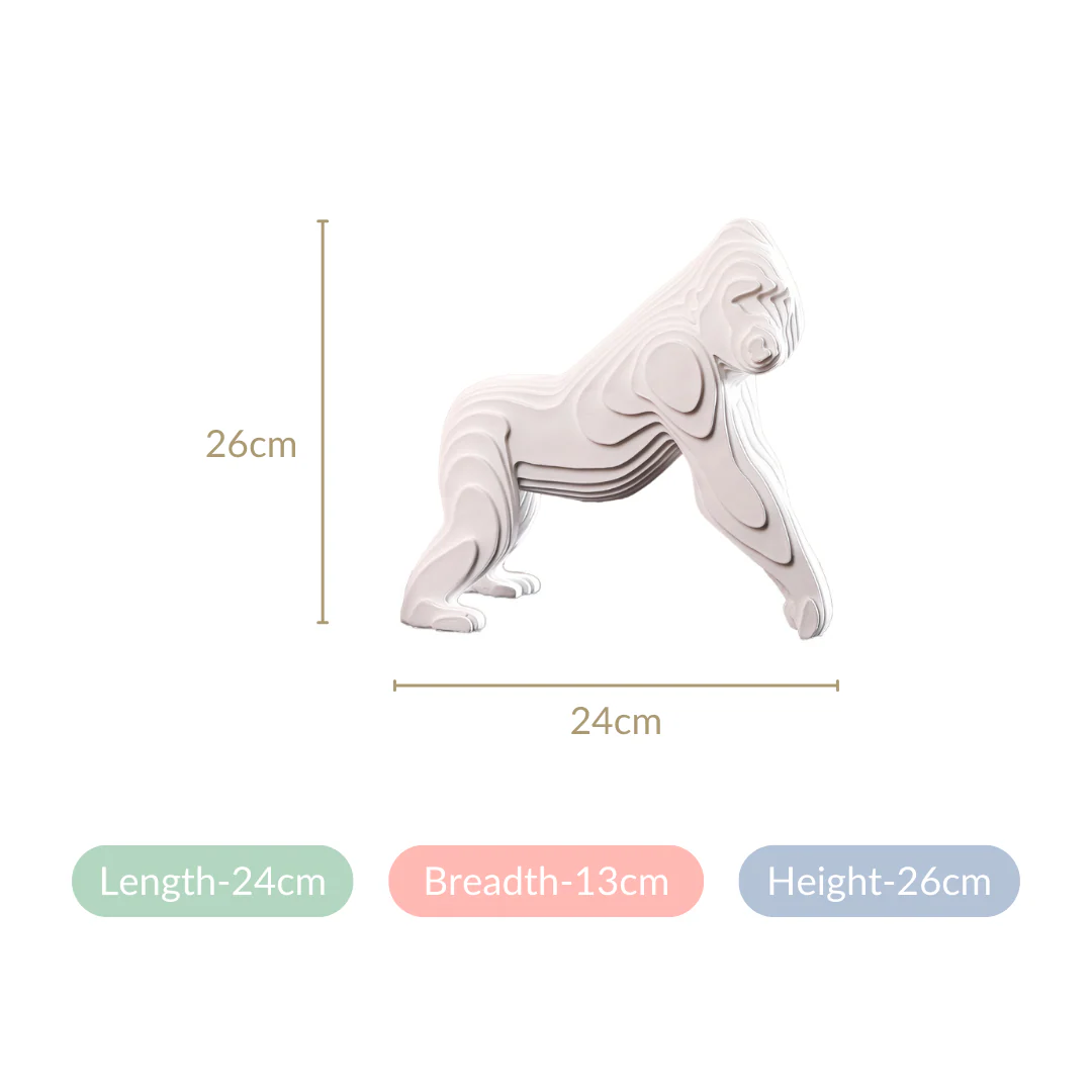 Minimalist Gorilla Sculpture White - Image 7