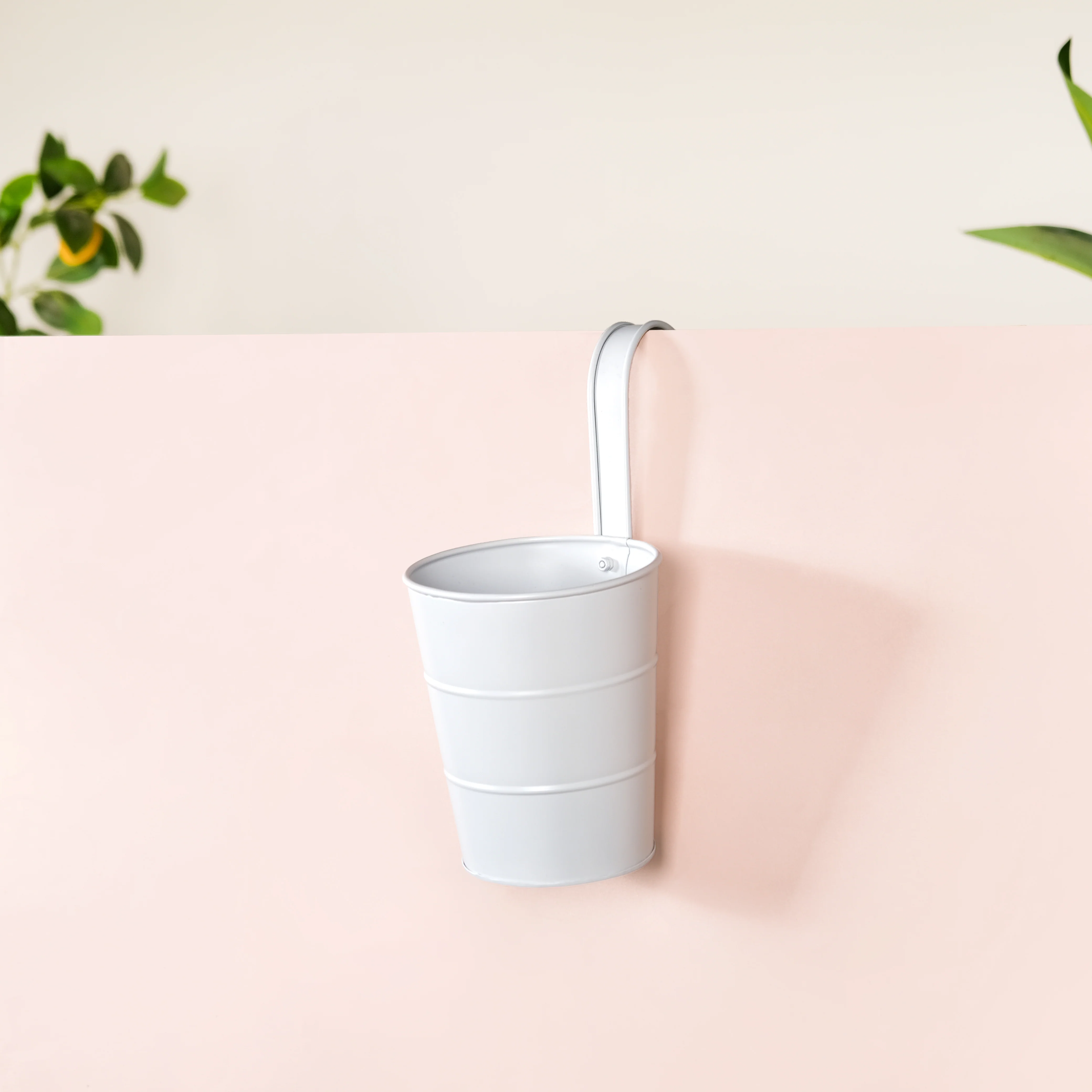 Minimalist Hanging Bucket Planter Set Of 3 Ivory - Image 3