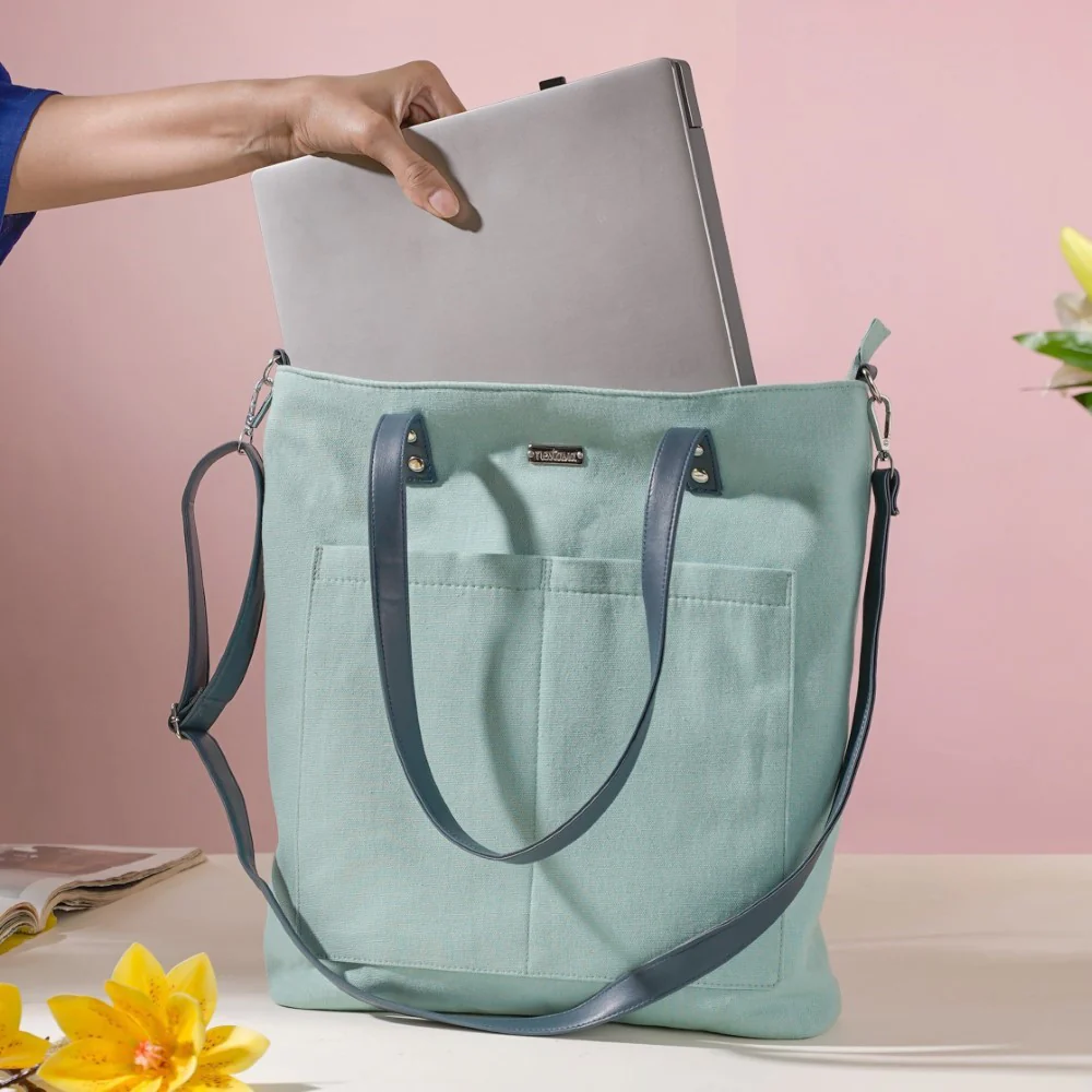 Mint Canvas Tote Bag - Image 9